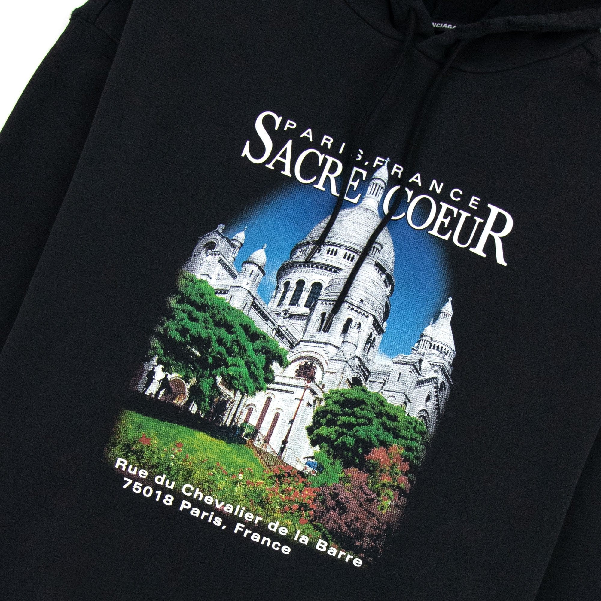 Balenciaga Sacr? Coeur Sport Hoodie Black