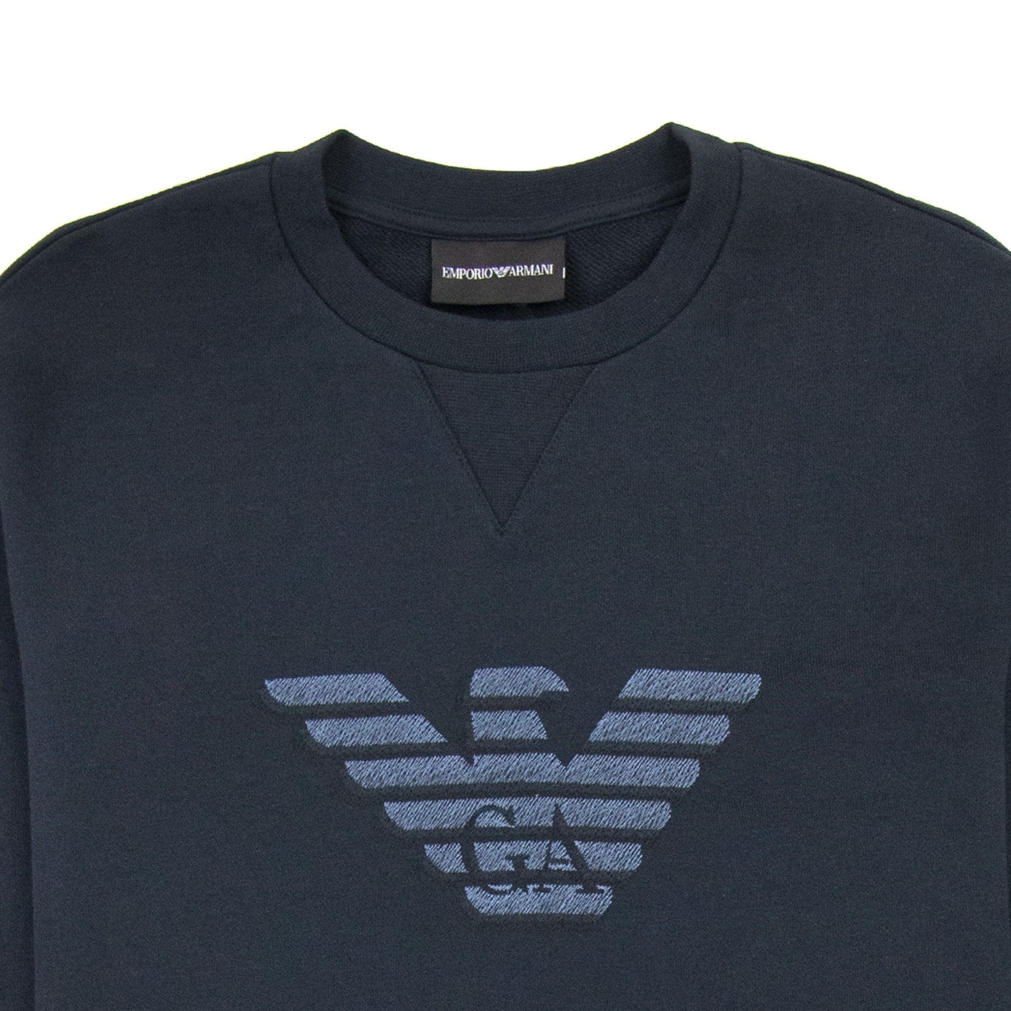 Emporio Armani Dashed Eagle Print Sweatshirt Navy Blue 0920