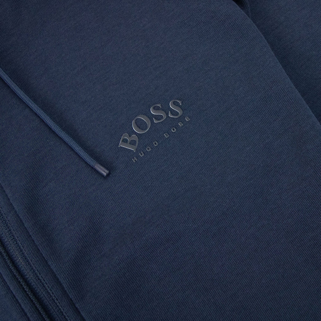 Hugo Boss Saggy Curved Logo Zip Up Sweatshirt Navy 410