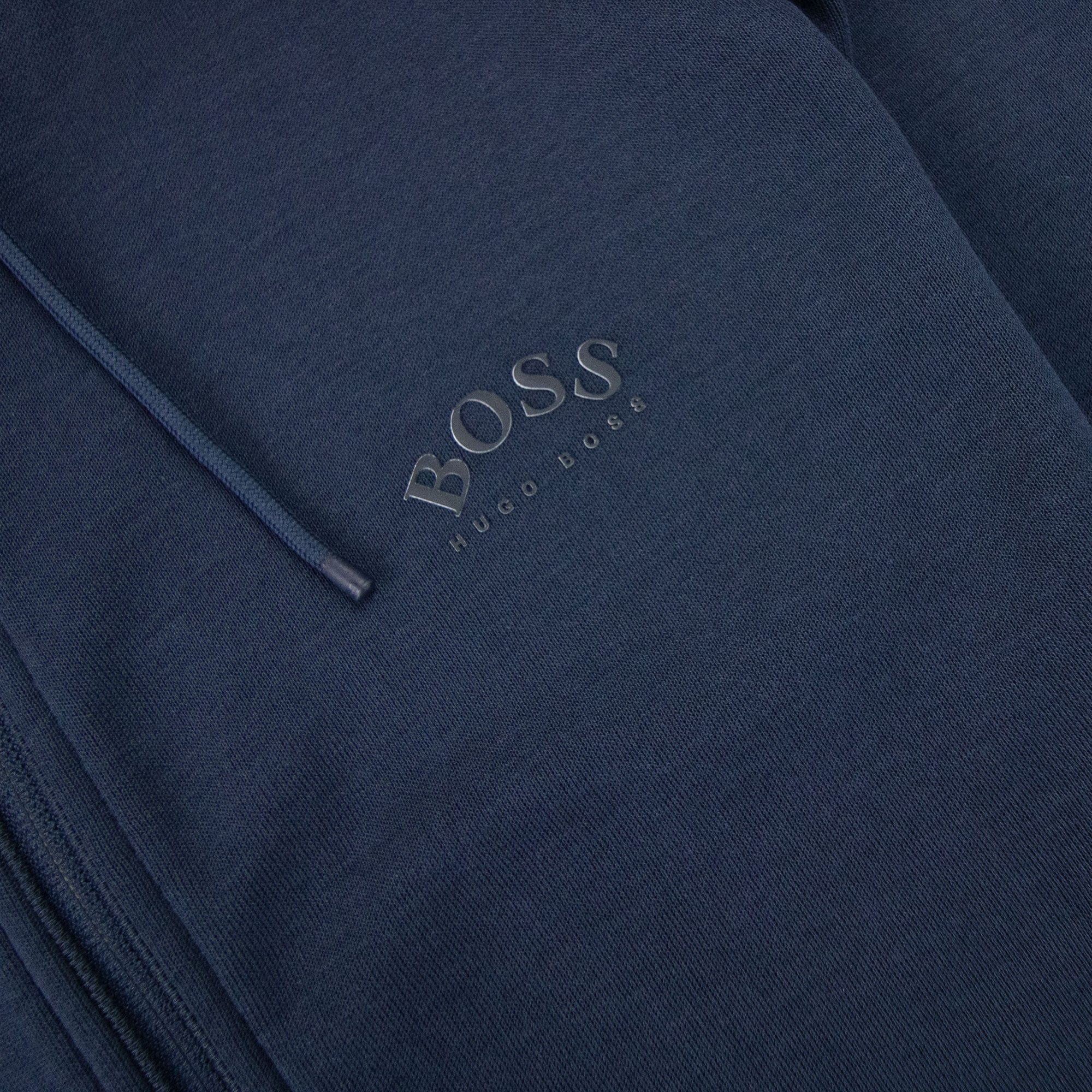 Hugo Boss Saggy Curved Logo Zip Up Sweatshirt Navy 410