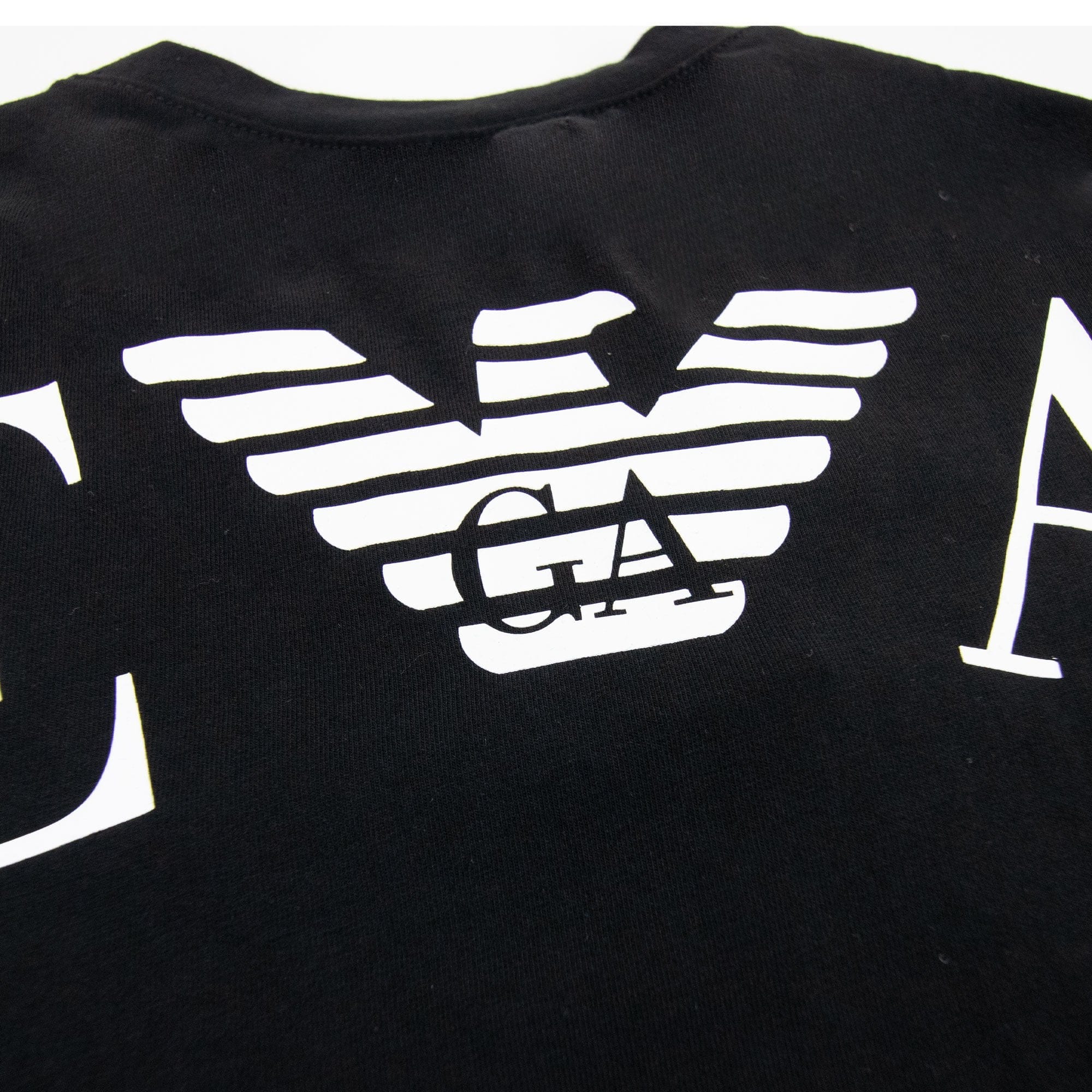 Emporio Armani Logo Side Stripe T Shirt Black
