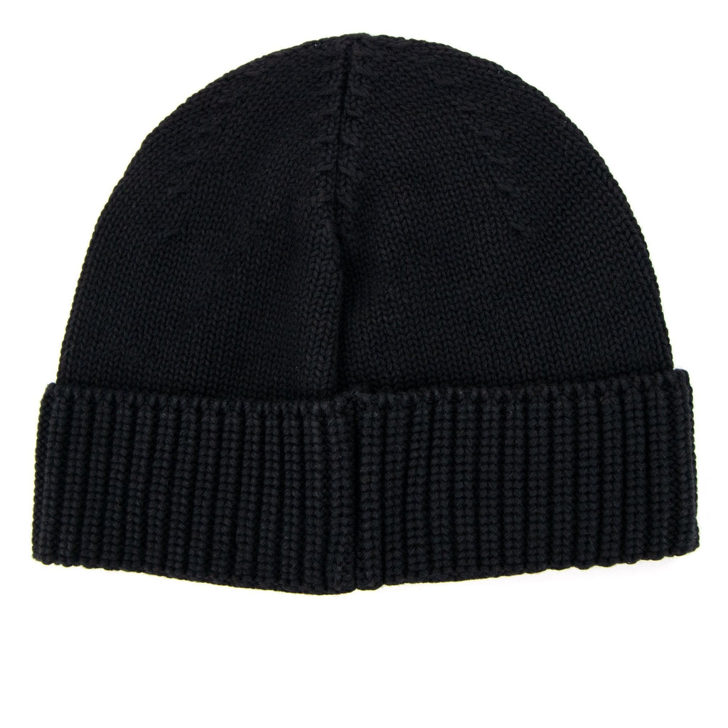 Stone Island Junior N01a7 Knit Patch Logo Beanie Black V0029