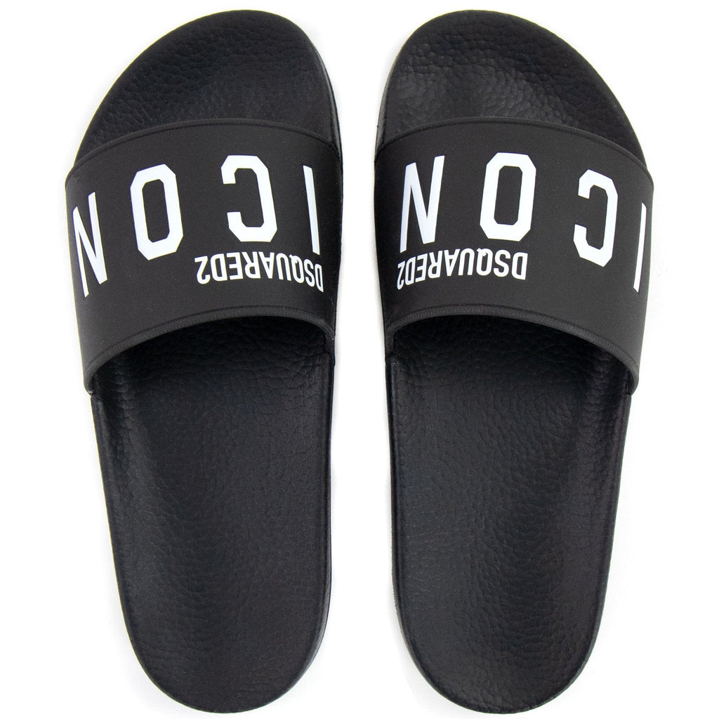 Dsquared2 Be Icon Rubber Sliders Black