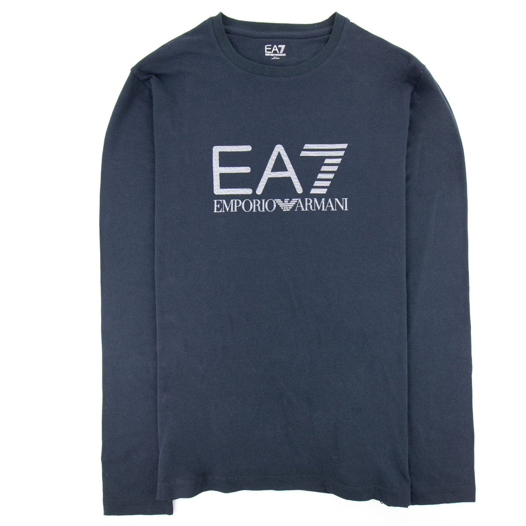Ea7 Silver Large Logo Long Sleeve T-shirt Darkslate