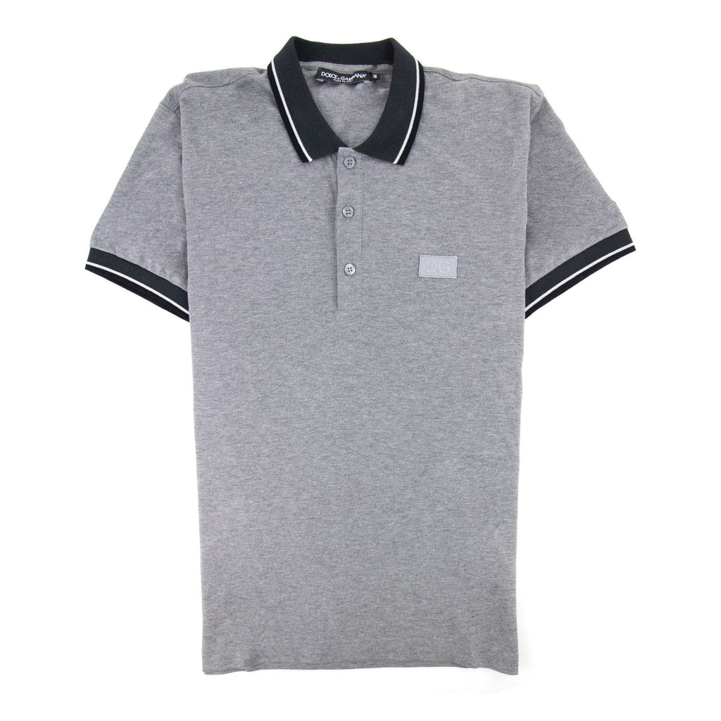 Dolce &amp; Gabbana Chest Logo Short Sleeve Polo Grey