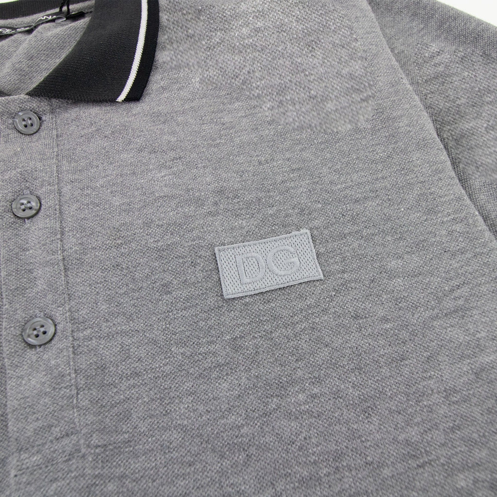 Dolce &amp; Gabbana Chest Logo Short Sleeve Polo Grey