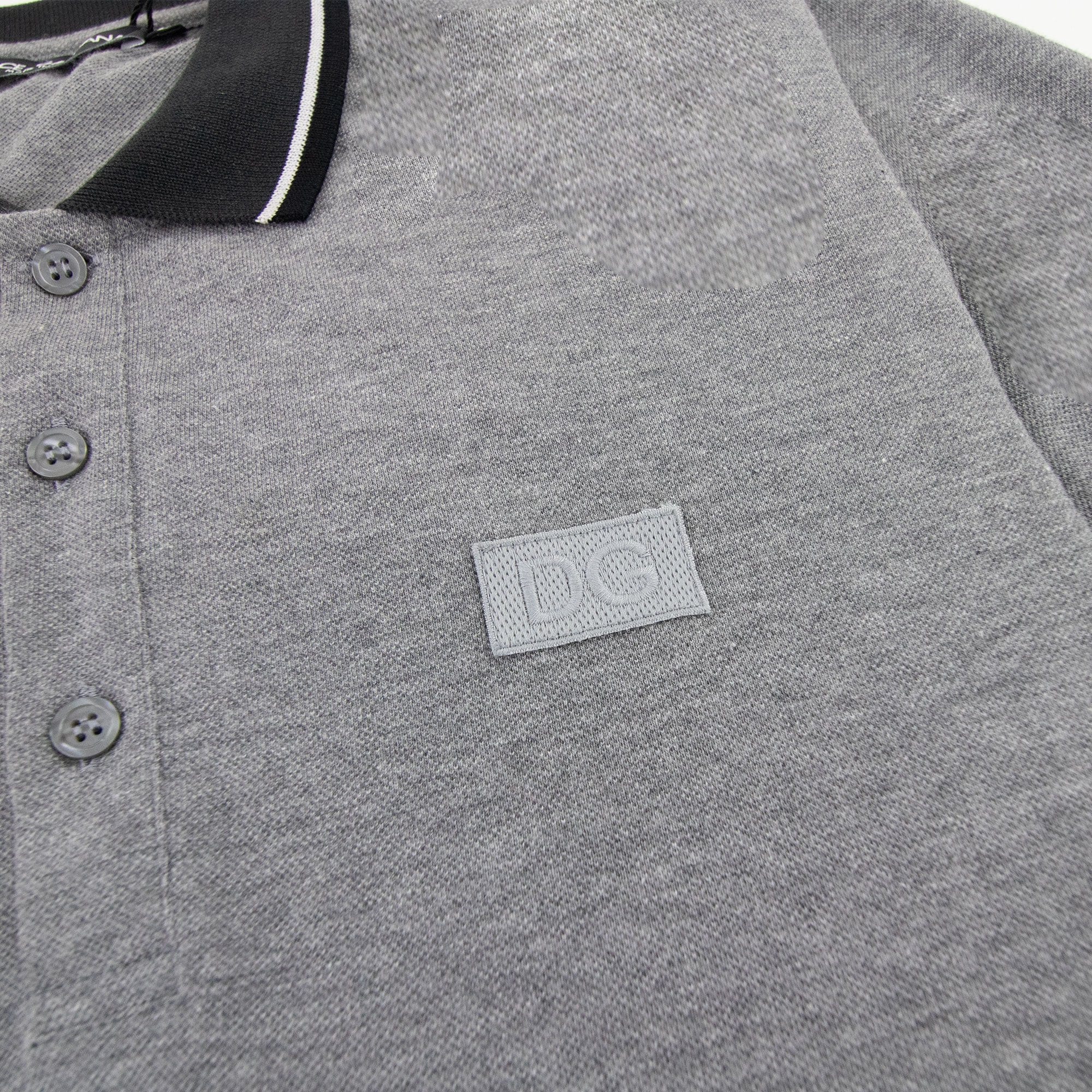 Dolce &amp; Gabbana Chest Logo Short Sleeve Polo Grey