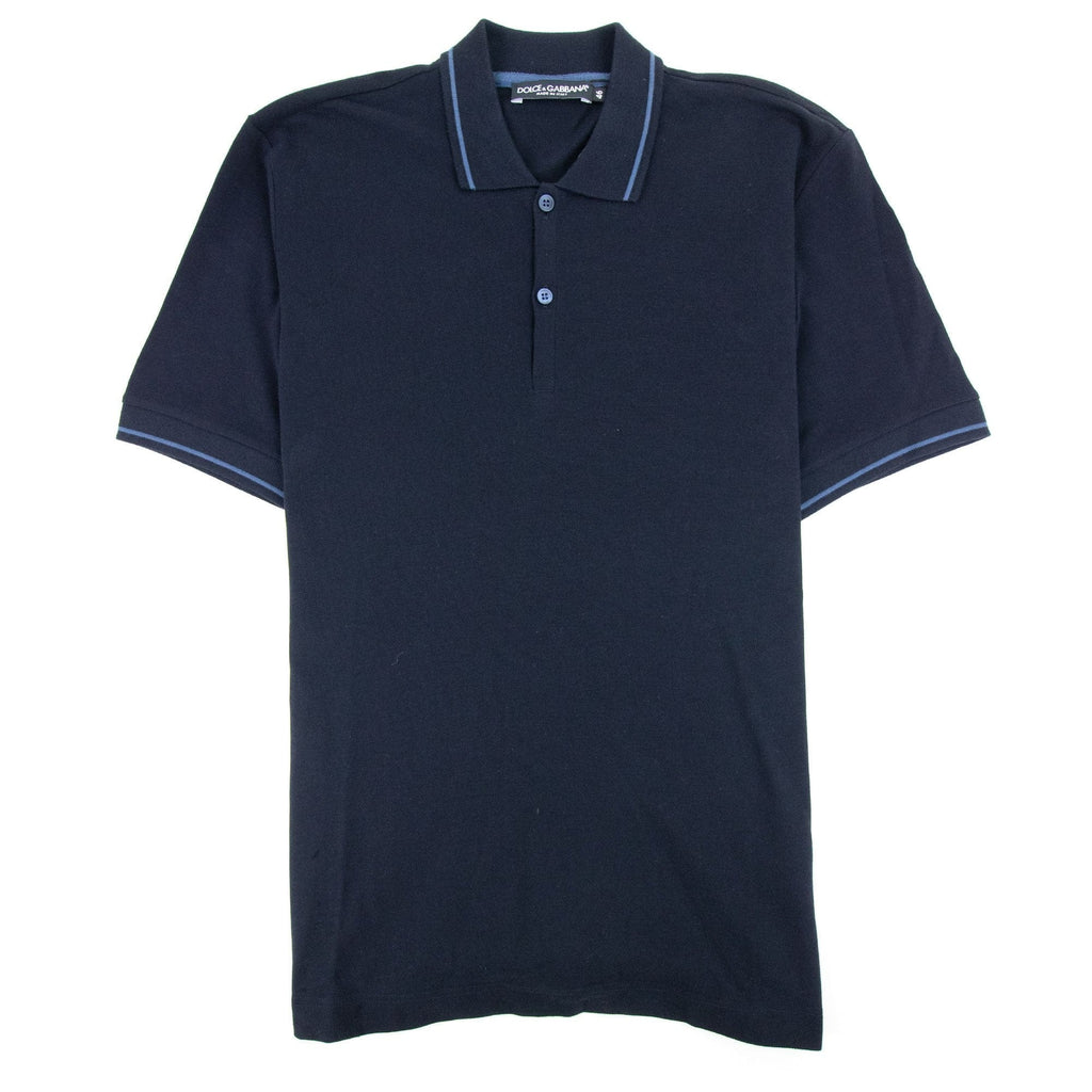 Dolce &amp; Gabbana Short Sleeve Polo Shirts Navy
