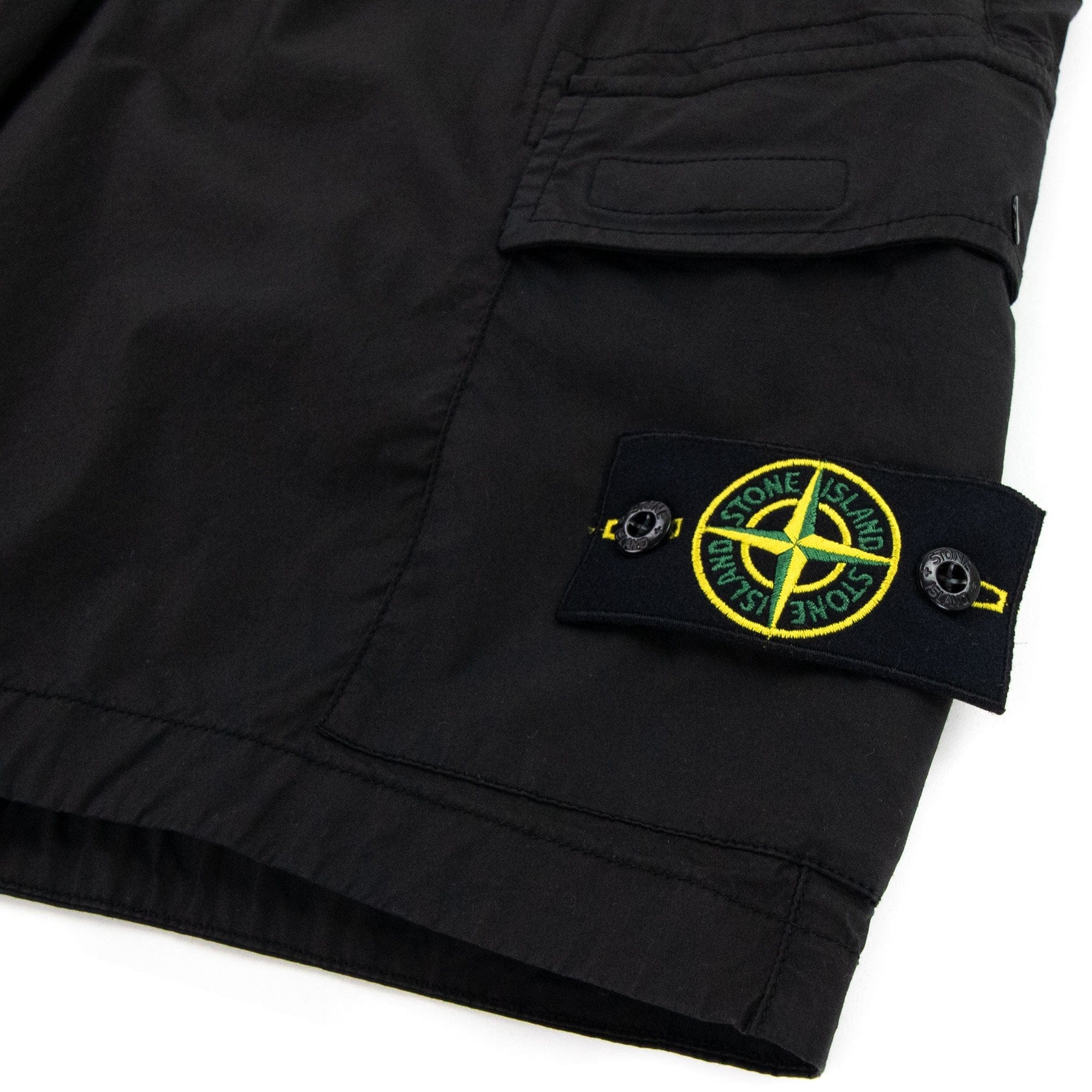 Stone Island Stretch Cotton Tela Cargo Shorts Black V0029