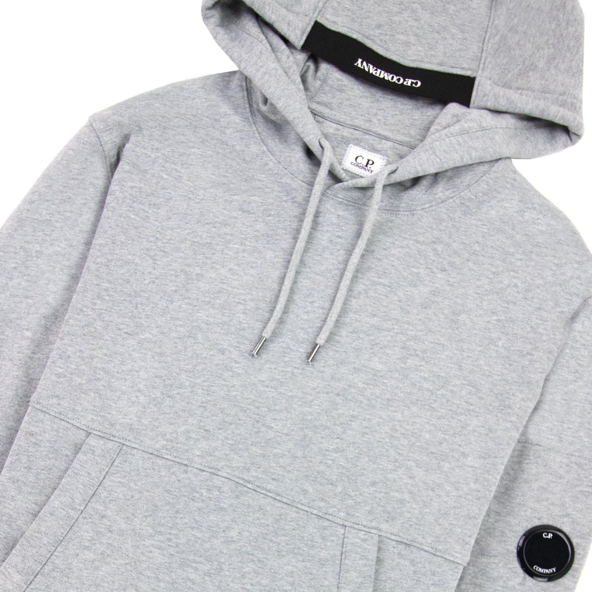 CP Company Diagonal Raised Fleece Garment Dyed Lens Hoodie Grey M93