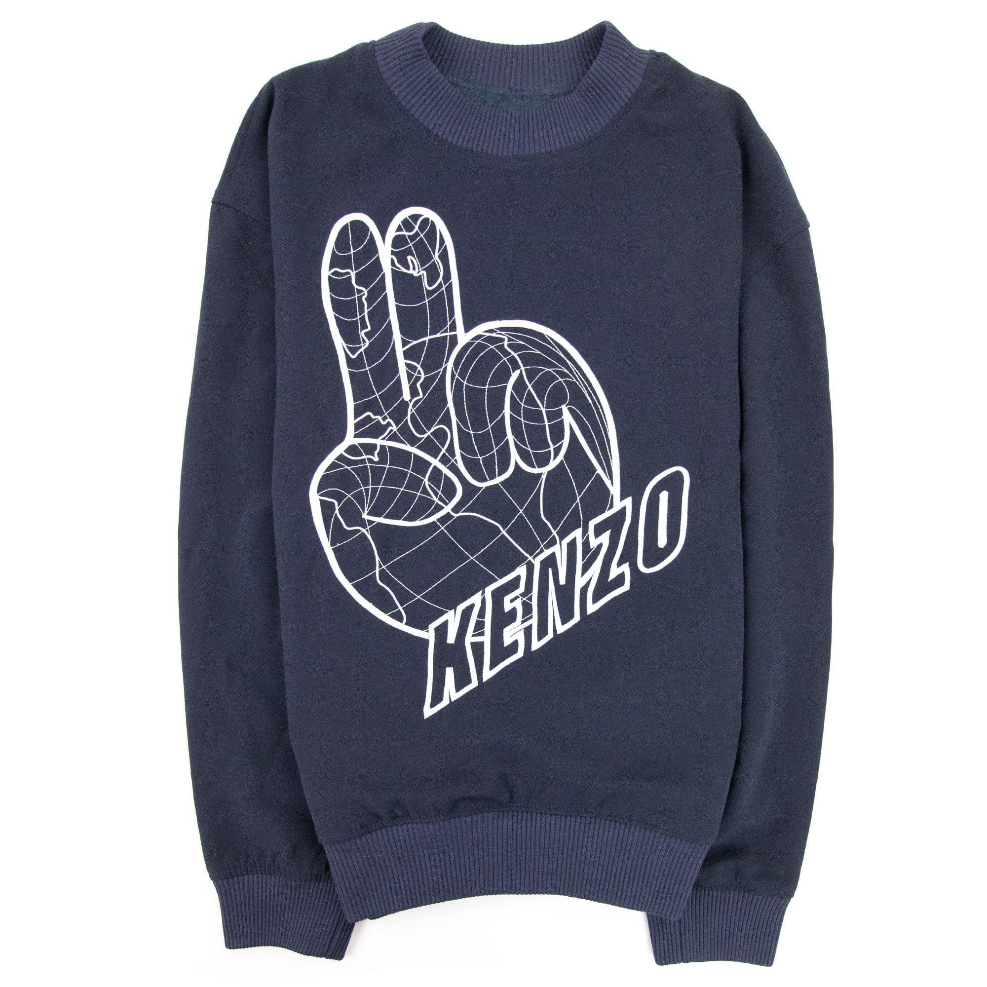Kenzo Embroidered Peace Sign Sweatshirt Marin Blue