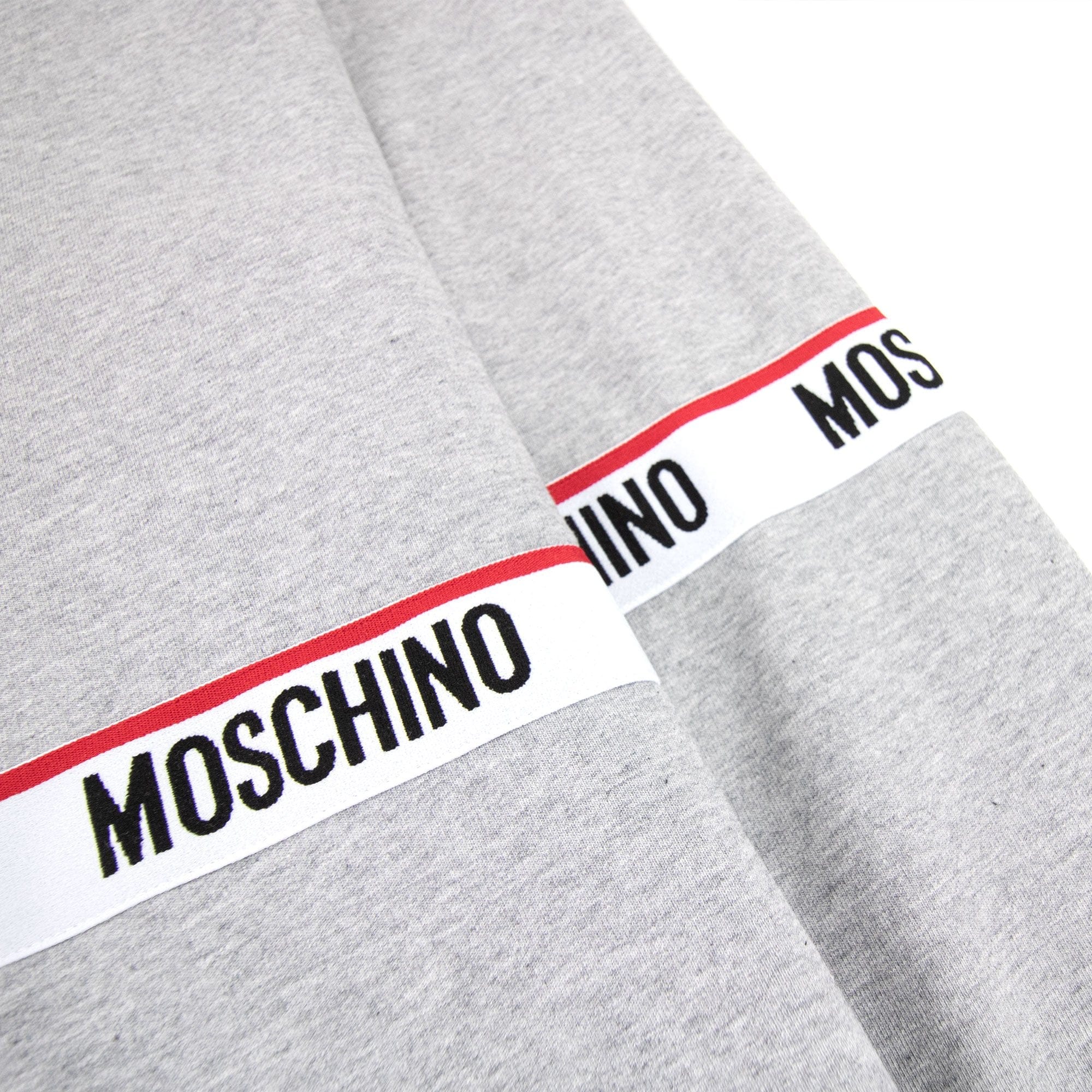 Moschino Underwear Tape Logo Lounge Hooded Sweatshirt Grey 0489