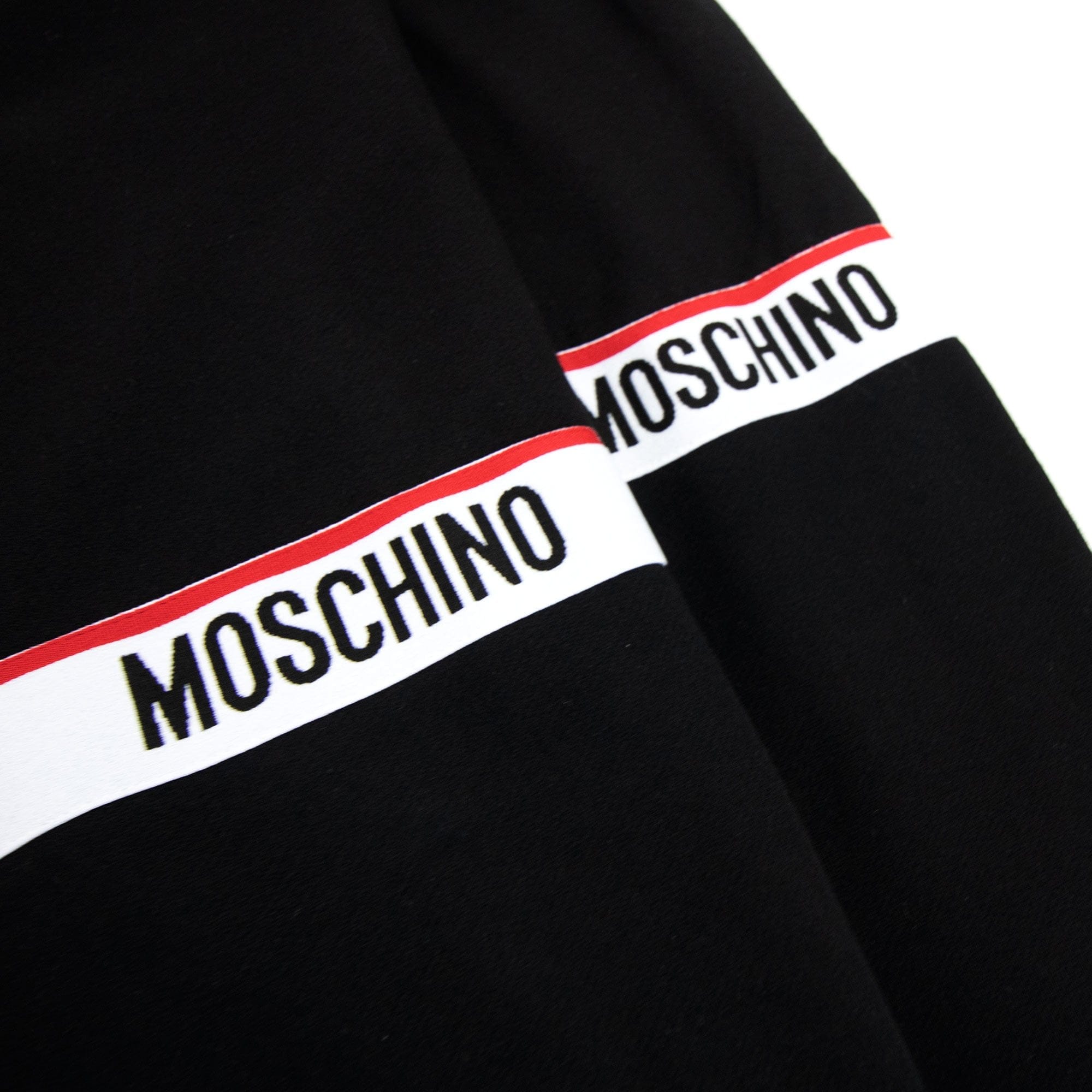 Moschino Underwear Tape Logo Lounge Hooded Sweatshirt Black 0555
