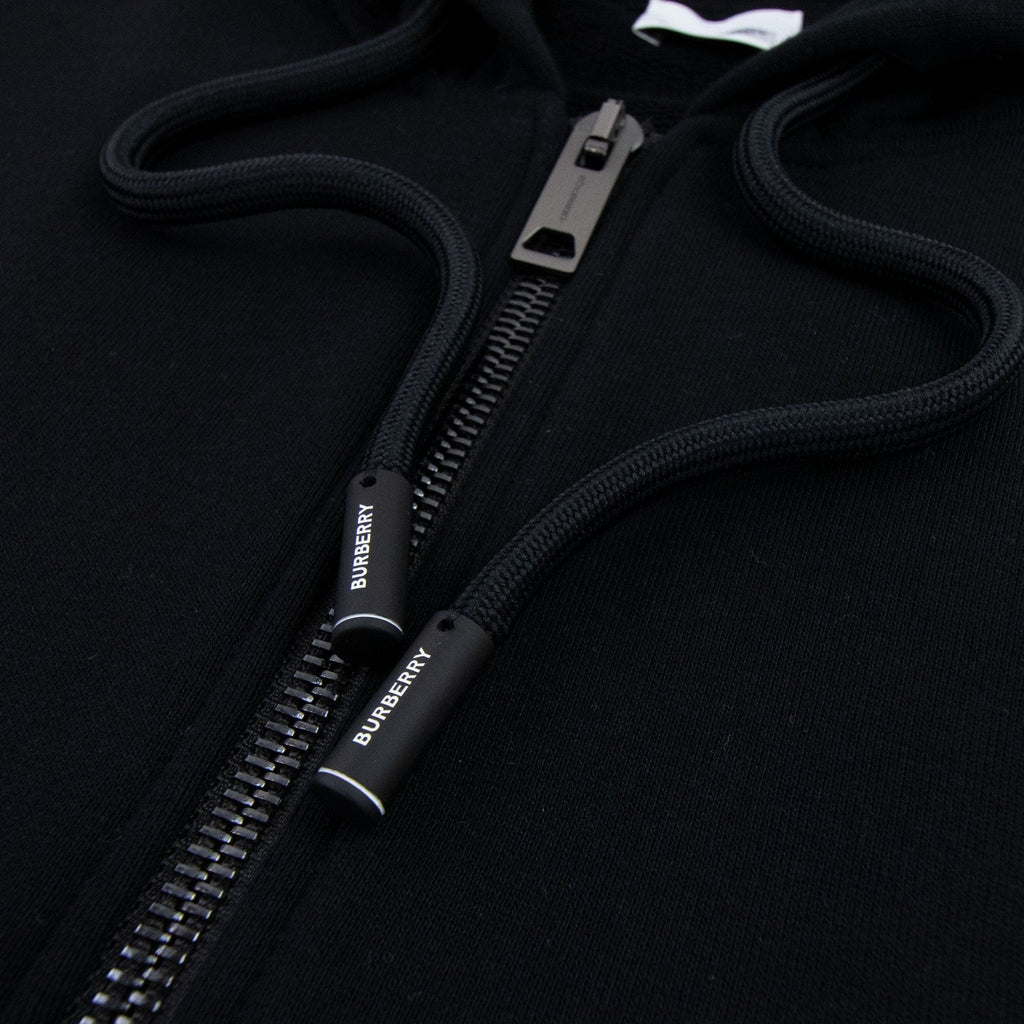 Burberry Vintage Check Panel Cotton Hooded Top Black