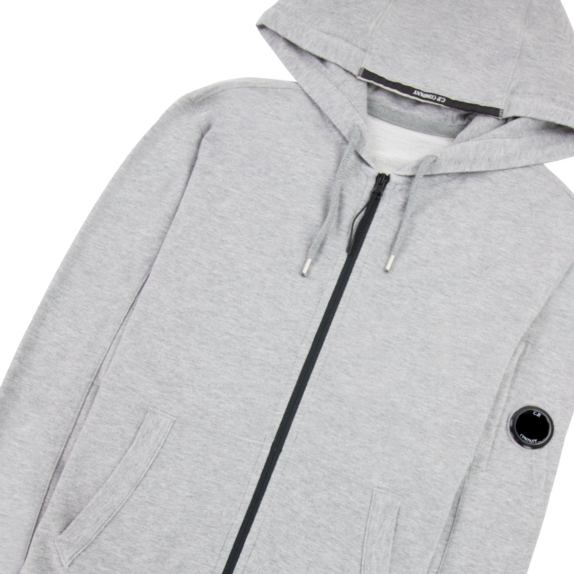 CP Company Diagonal Raised Fleece Full Zip Goggle Hoody Grey M93