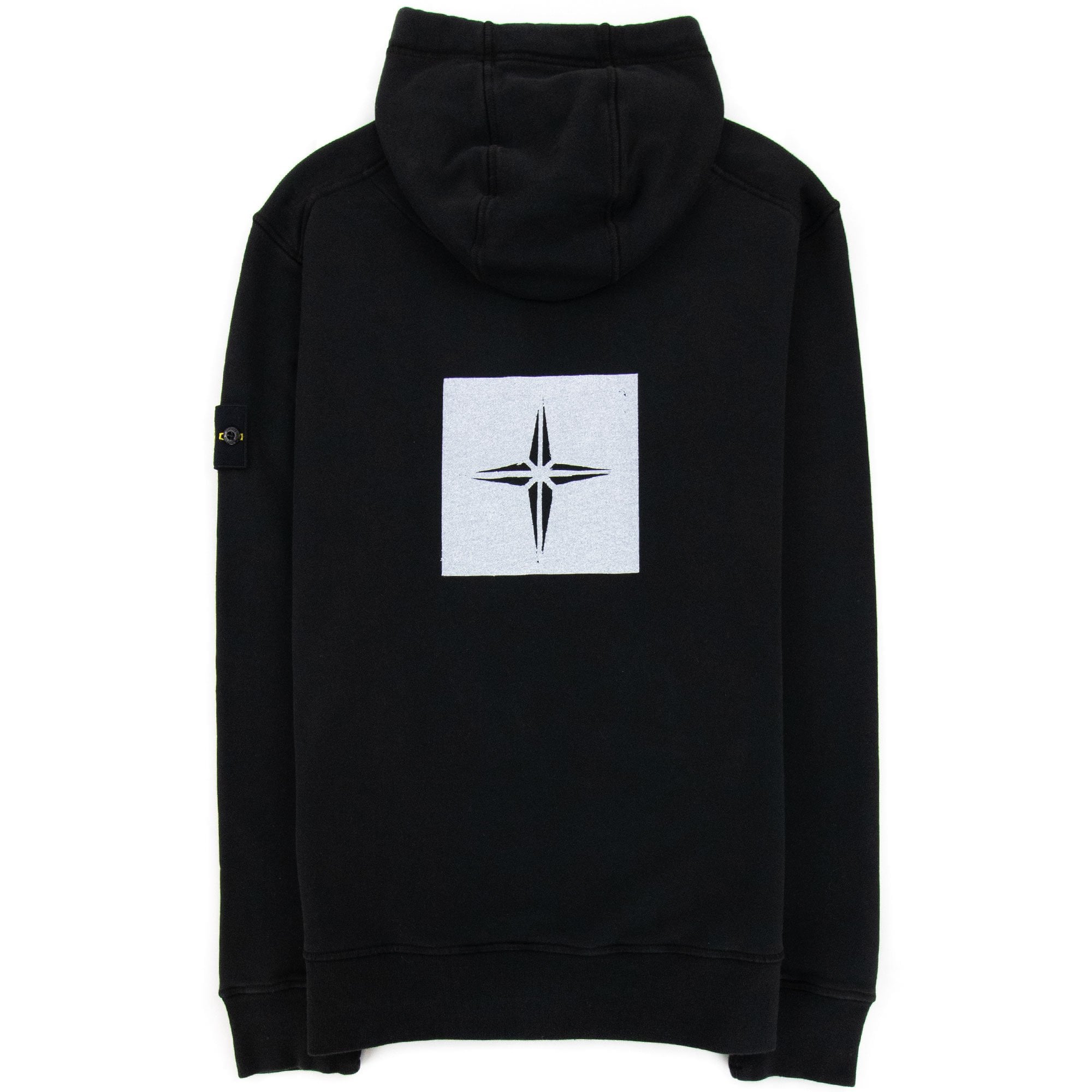 Stone Island 65894 Stencil Hoodied Sweatshirt Black V0029