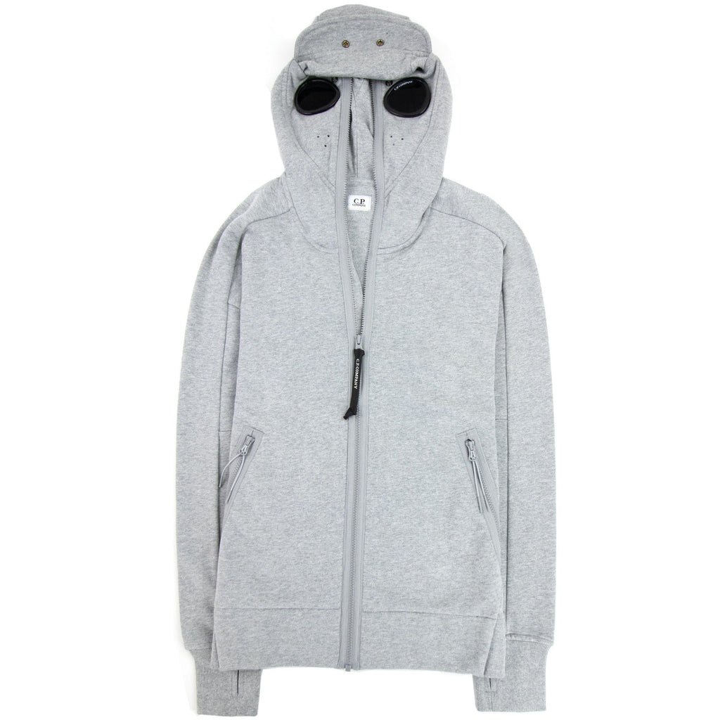 CP Company Front Goggle Diagonal Fleece Hoody Grey M93