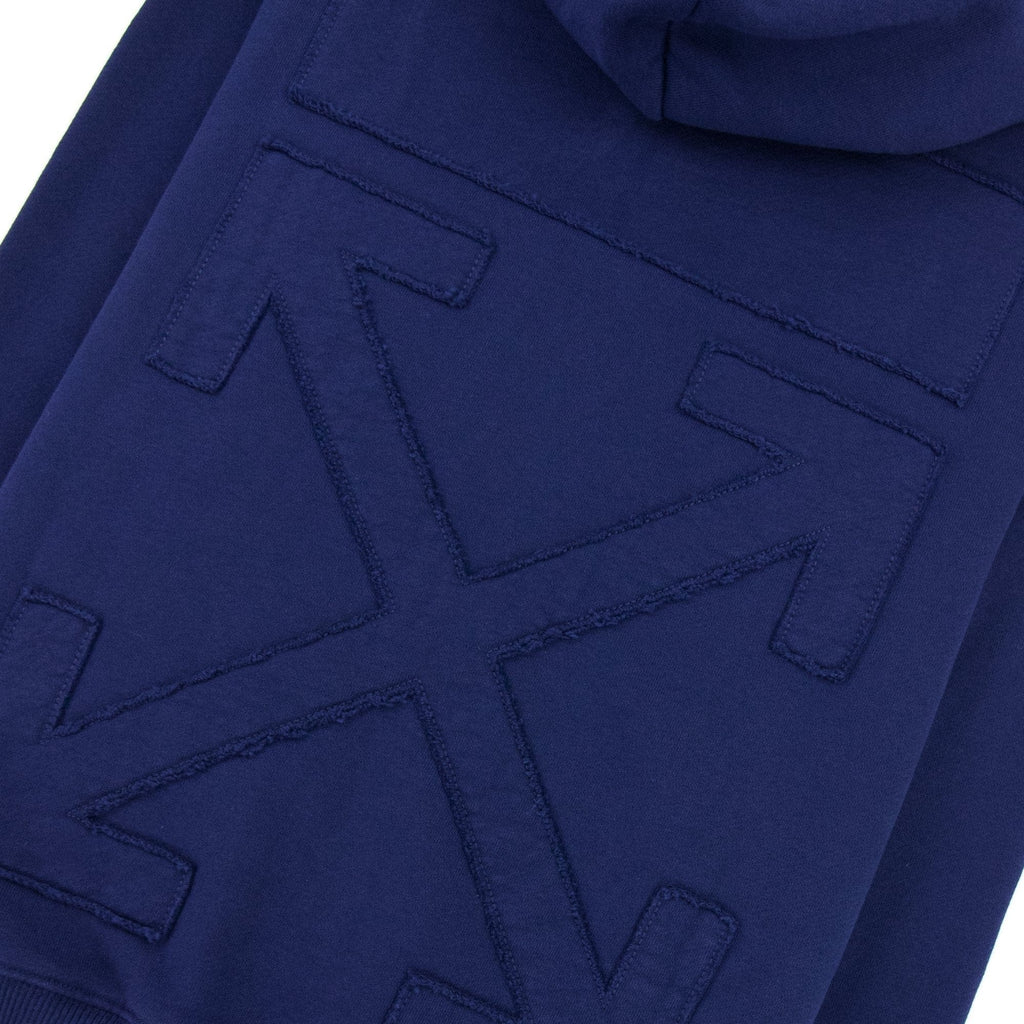 Off White Ow Arrow Logo Slim Zip Up Sweatshirt Blue/white