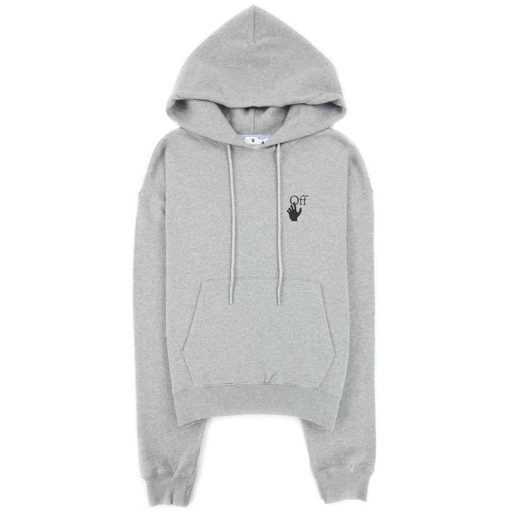 Off White Degrade Arrow Over Hoodied Sweatshirt Melange Grey