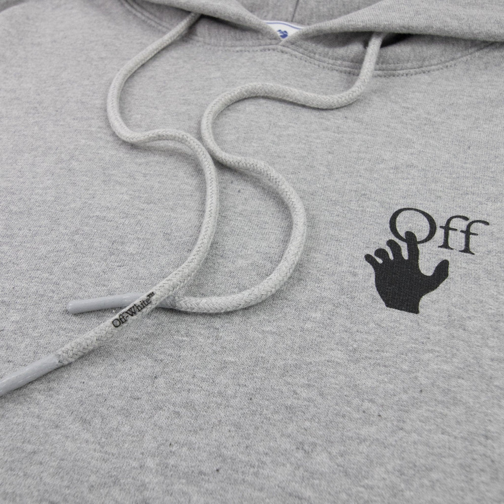 Off White Degrade Arrow Over Hoodied Sweatshirt Melange Grey