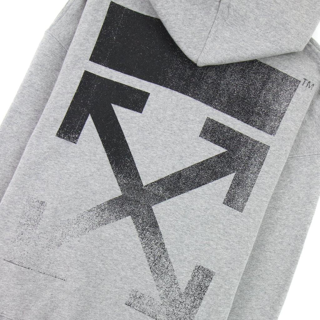 Off White Degrade Arrow Over Hoodied Sweatshirt Melange Grey