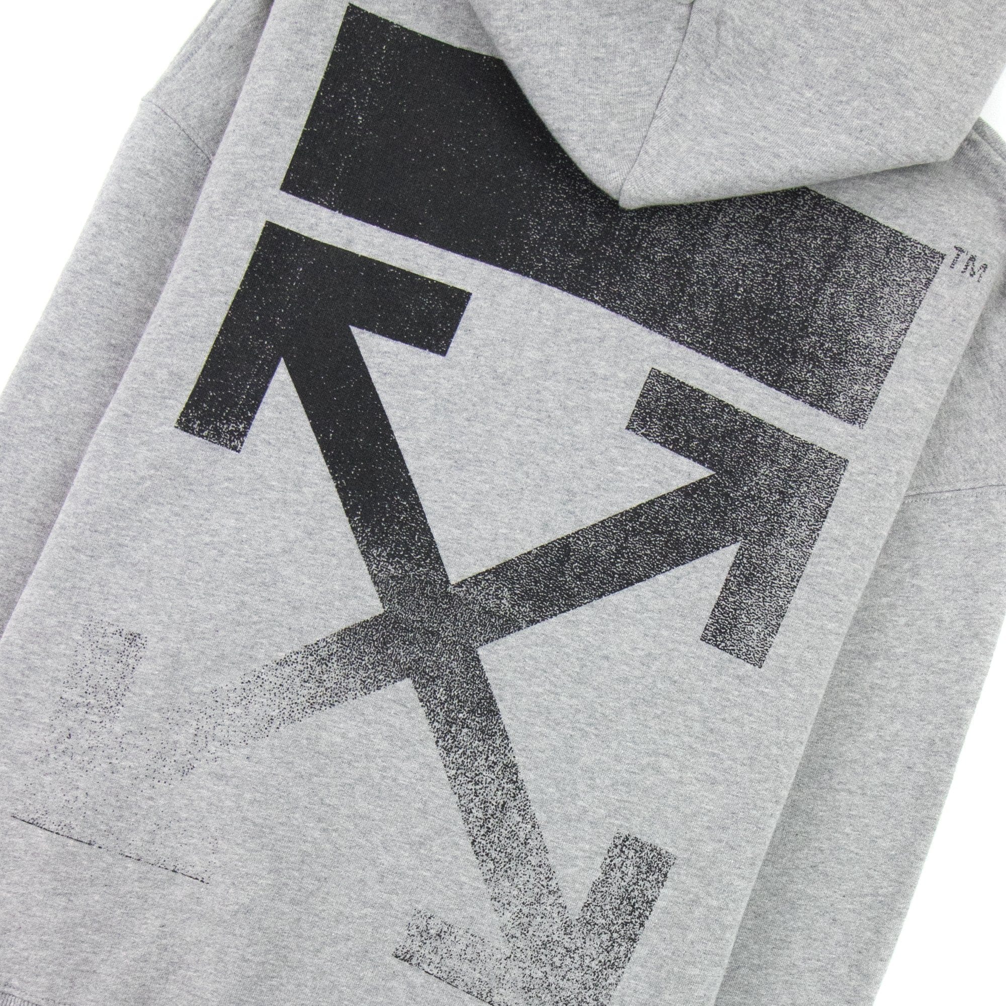 Off White Degrade Arrow Over Hoodied Sweatshirt Melange Grey