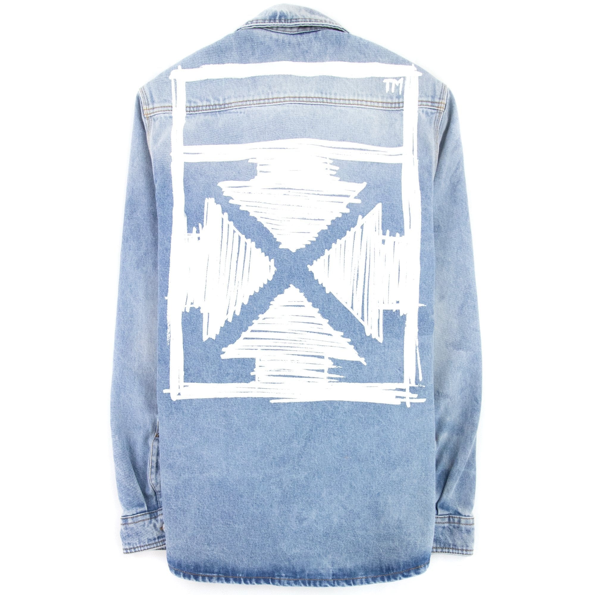 Off White Negative Mark Denim Shirt Bleach Blue