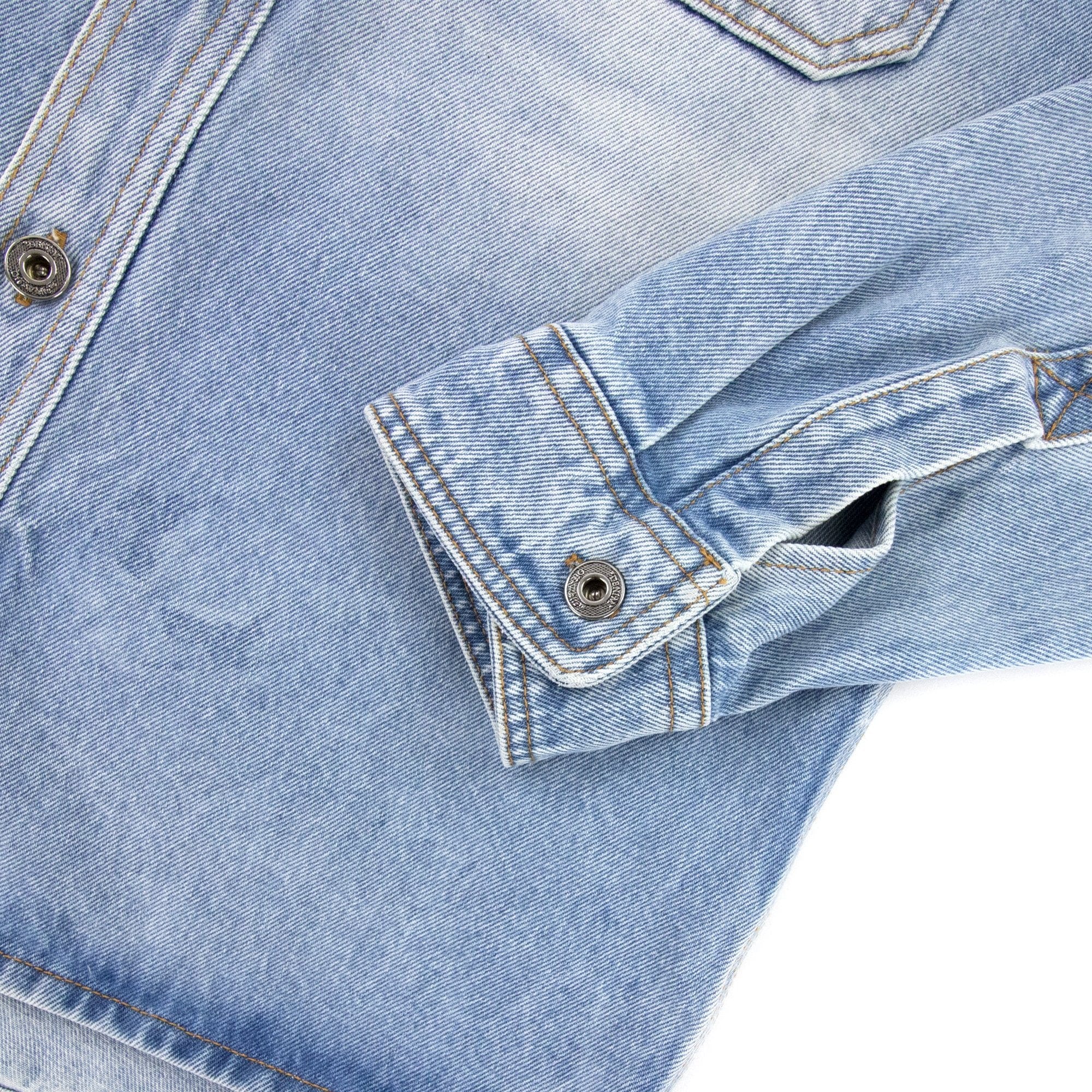 Off White Negative Mark Denim Shirt Bleach Blue