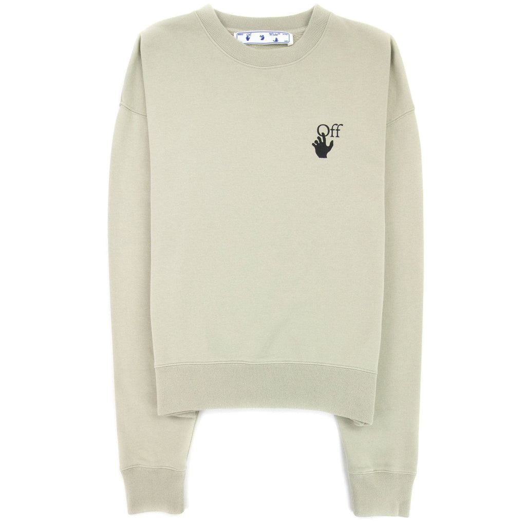 Off White Bubble Arrow Over Crewneck Sweatshirt Stone Grey