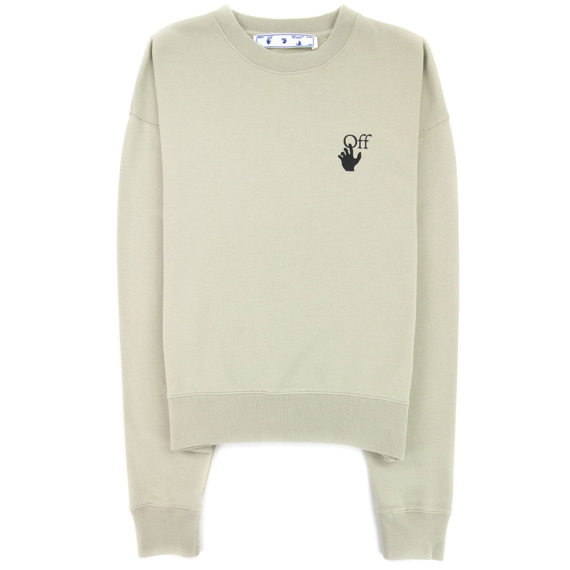 Off White Bubble Arrow Over Crewneck Sweatshirt Stone Grey
