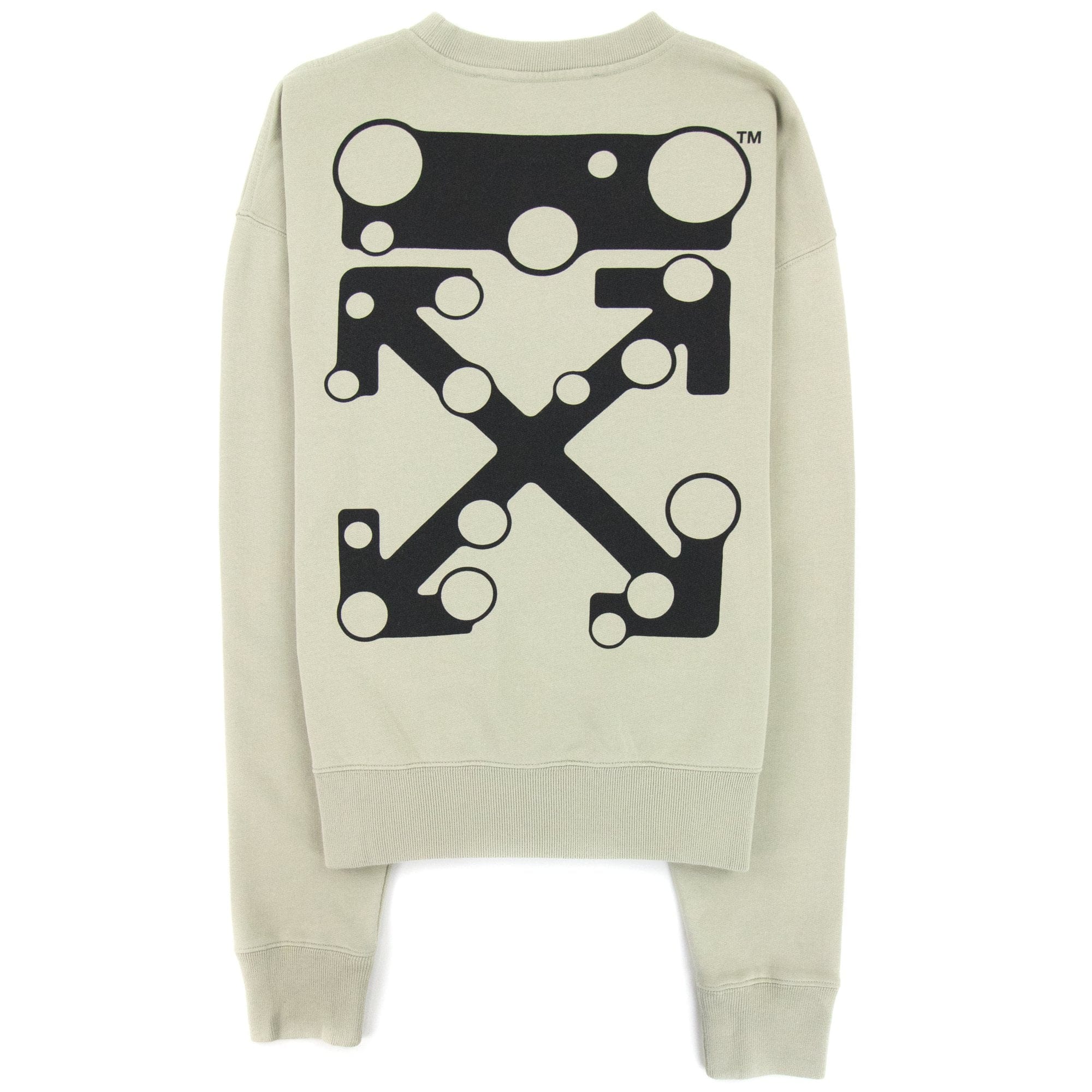 Off White Bubble Arrow Over Crewneck Sweatshirt Stone Grey