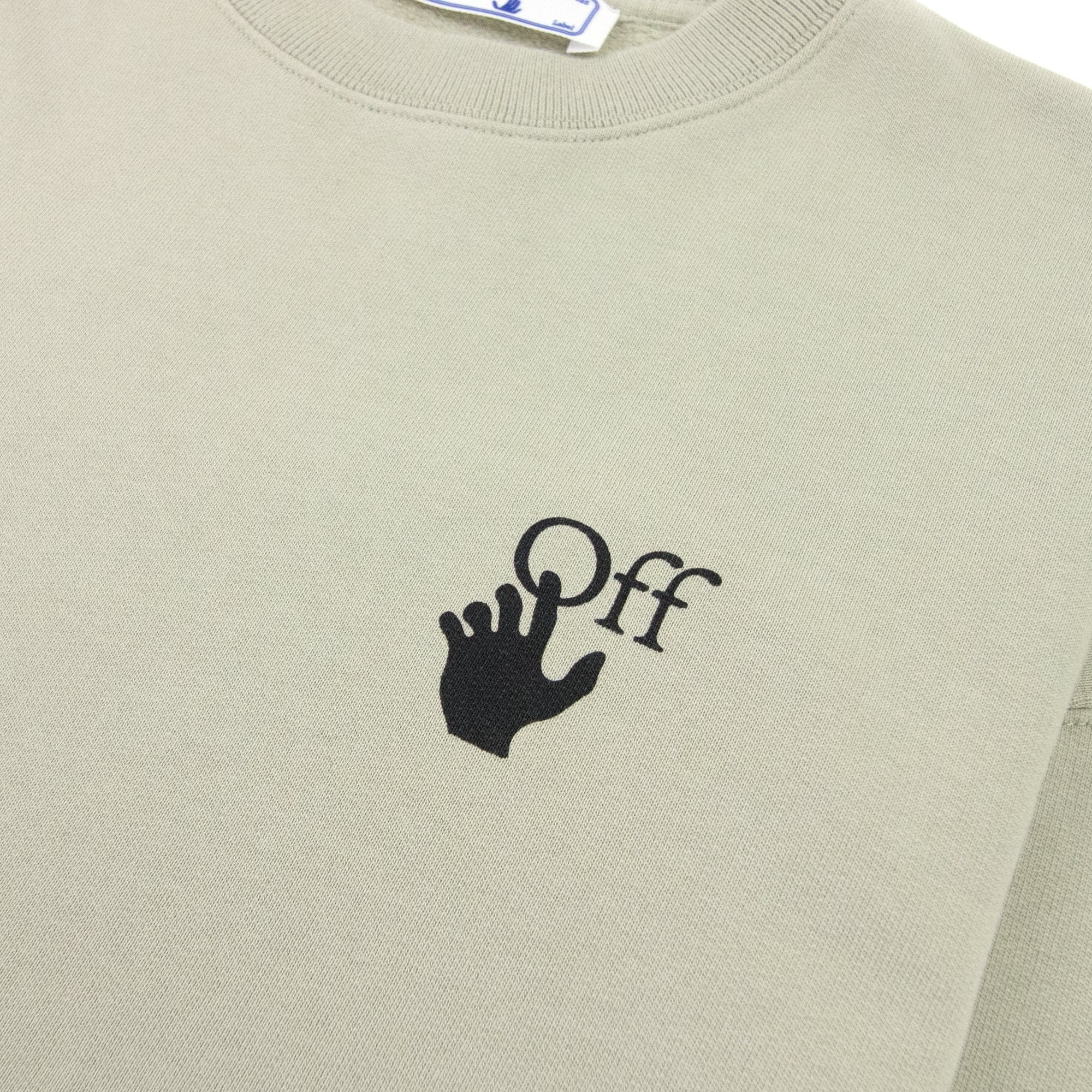 Off White Bubble Arrow Over Crewneck Sweatshirt Stone Grey