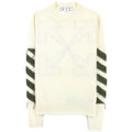 Off White Reverse Arrow Diag Knitted Sweatshirt Tofu/Green