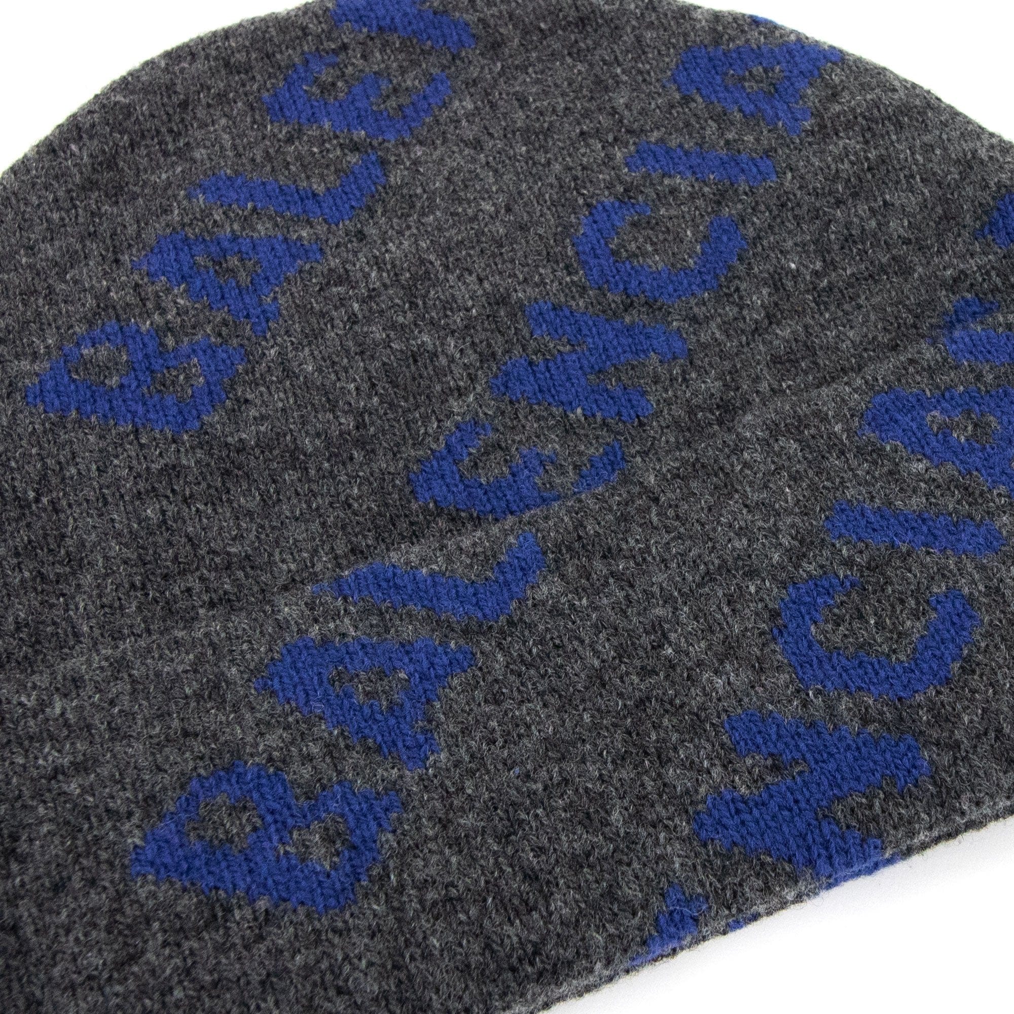 Balenciaga Logo All Over Beanie Dark Grey