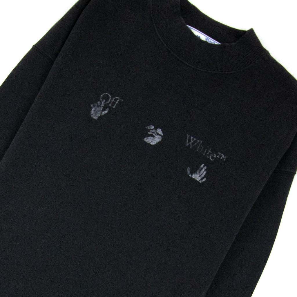 Off White Big Ow Skate Logo Crewneck Sweatshirt Black/white