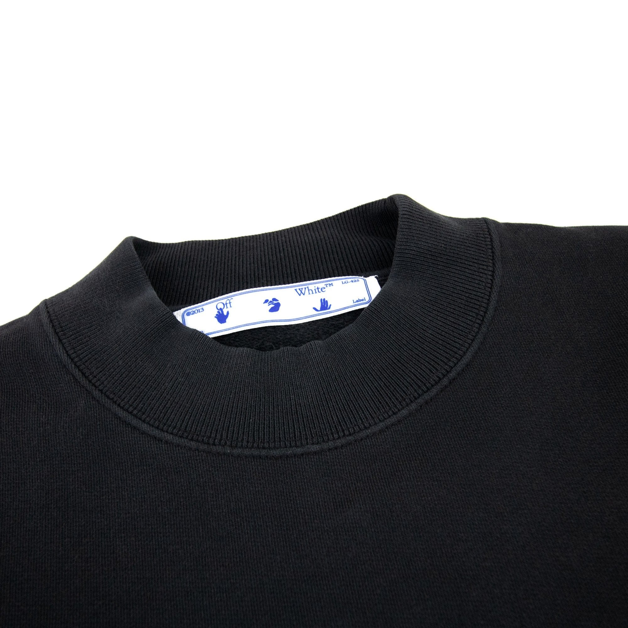 Off White Big Ow Skate Logo Crewneck Sweatshirt Black/white