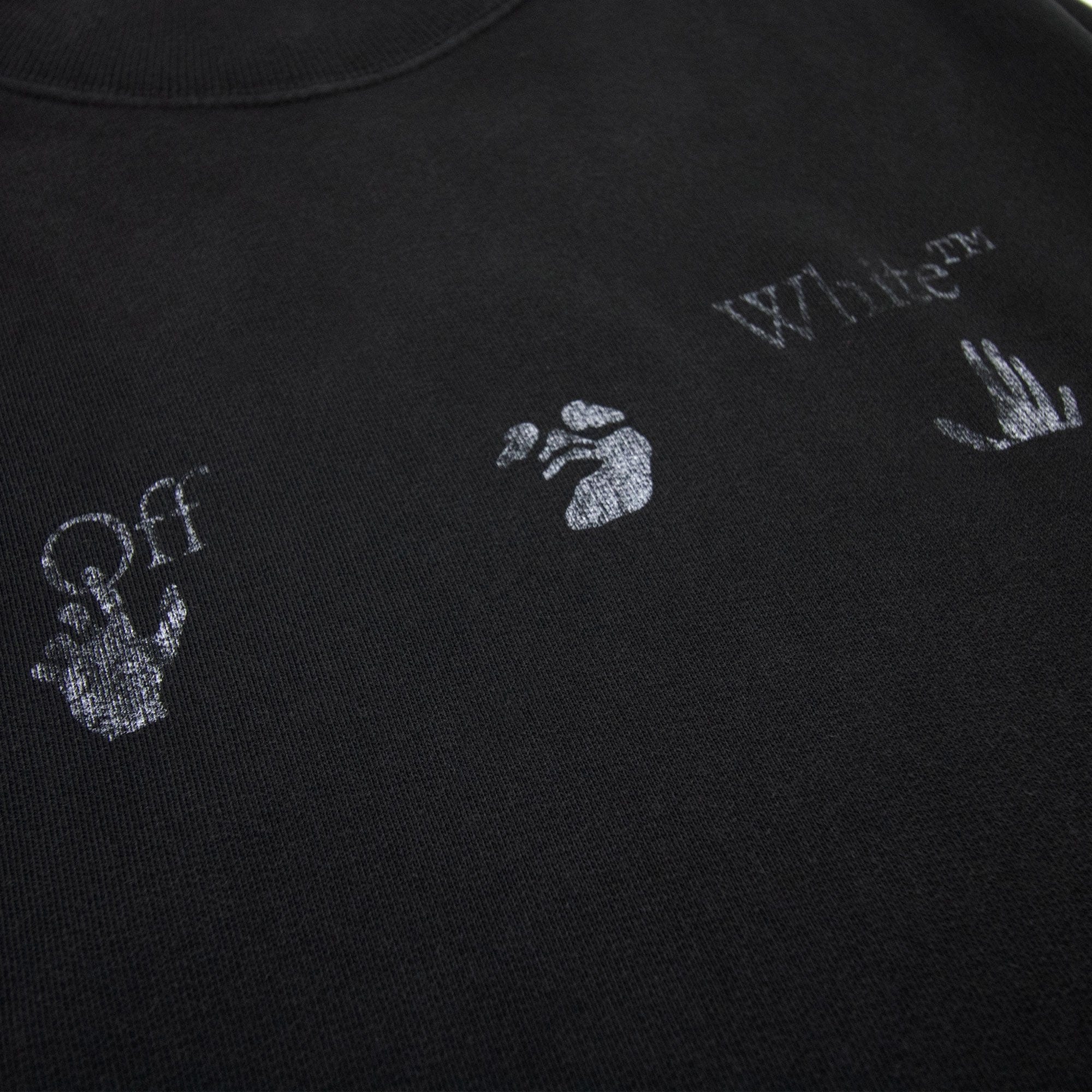 Off White Big Ow Skate Logo Crewneck Sweatshirt Black/white