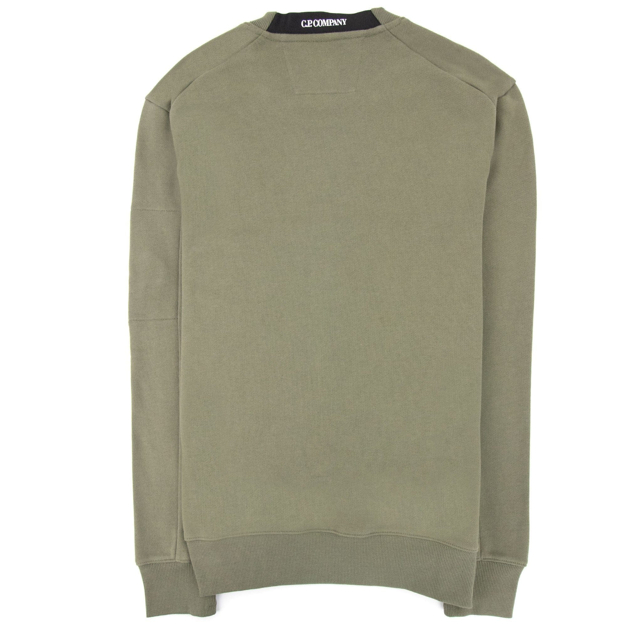 CP Company Diagonal Raised Fleece Lens Crew Sweatshirt Stone Gray 665