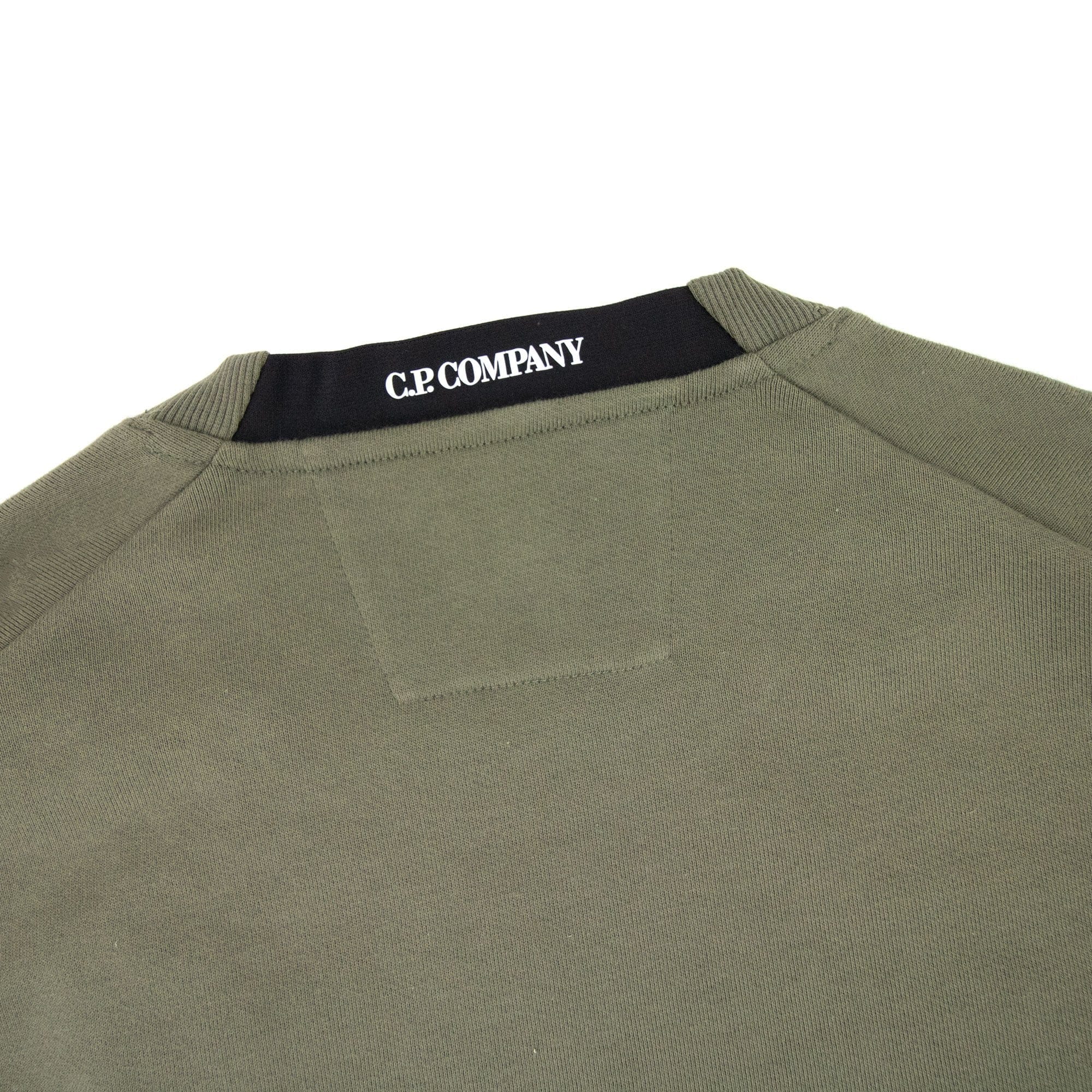CP Company Diagonal Raised Fleece Lens Crew Sweatshirt Stone Gray 665