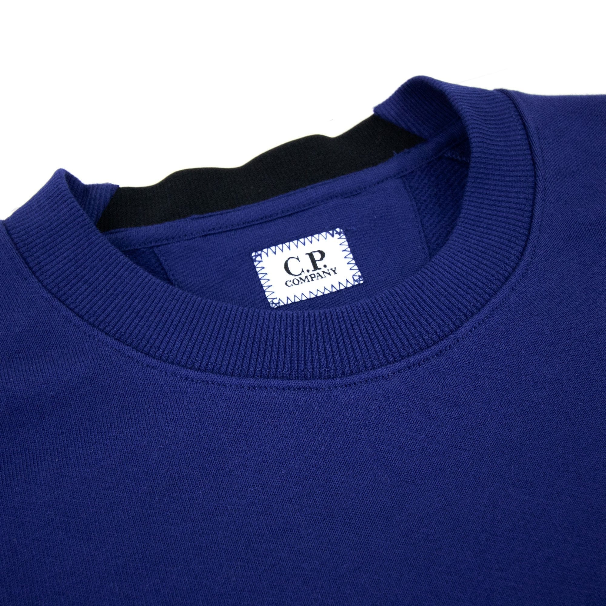 Cp Company Diagonal Raised Fleece Lens Crew Sweatshirt Blue 878