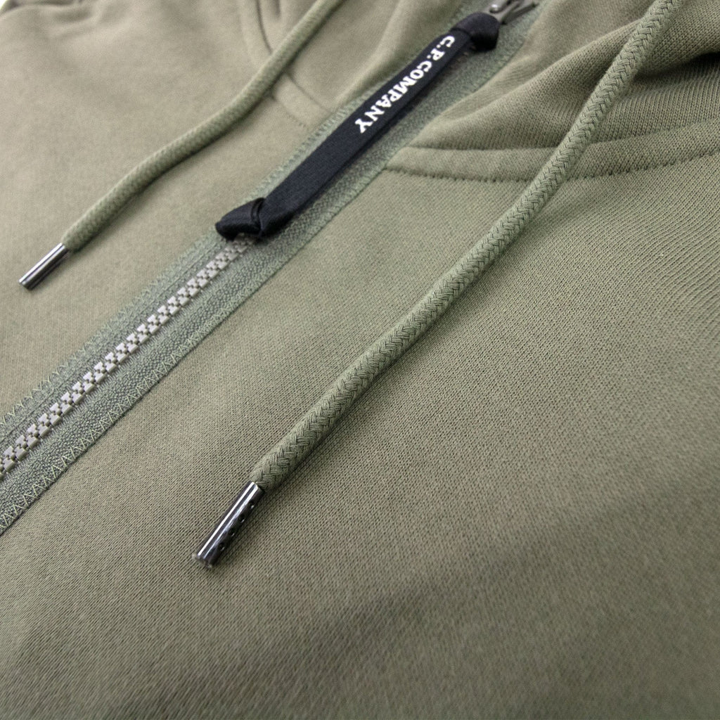 CP Company Diagonal Raised Fleece Full Zip Goggle Hoody Stone Gray 665