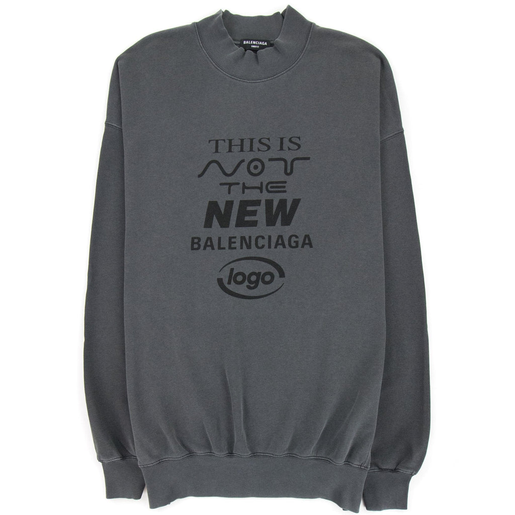 Balenciaga This Is Not The New Logo Sweat Dark Grey