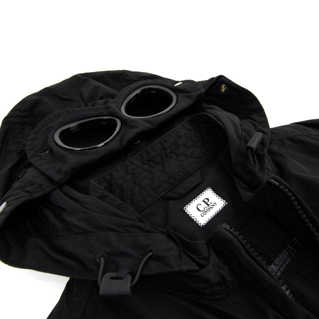 Cp Company Chrome-r Mixed Garment Dyed Goggle Overshirt Black 999
