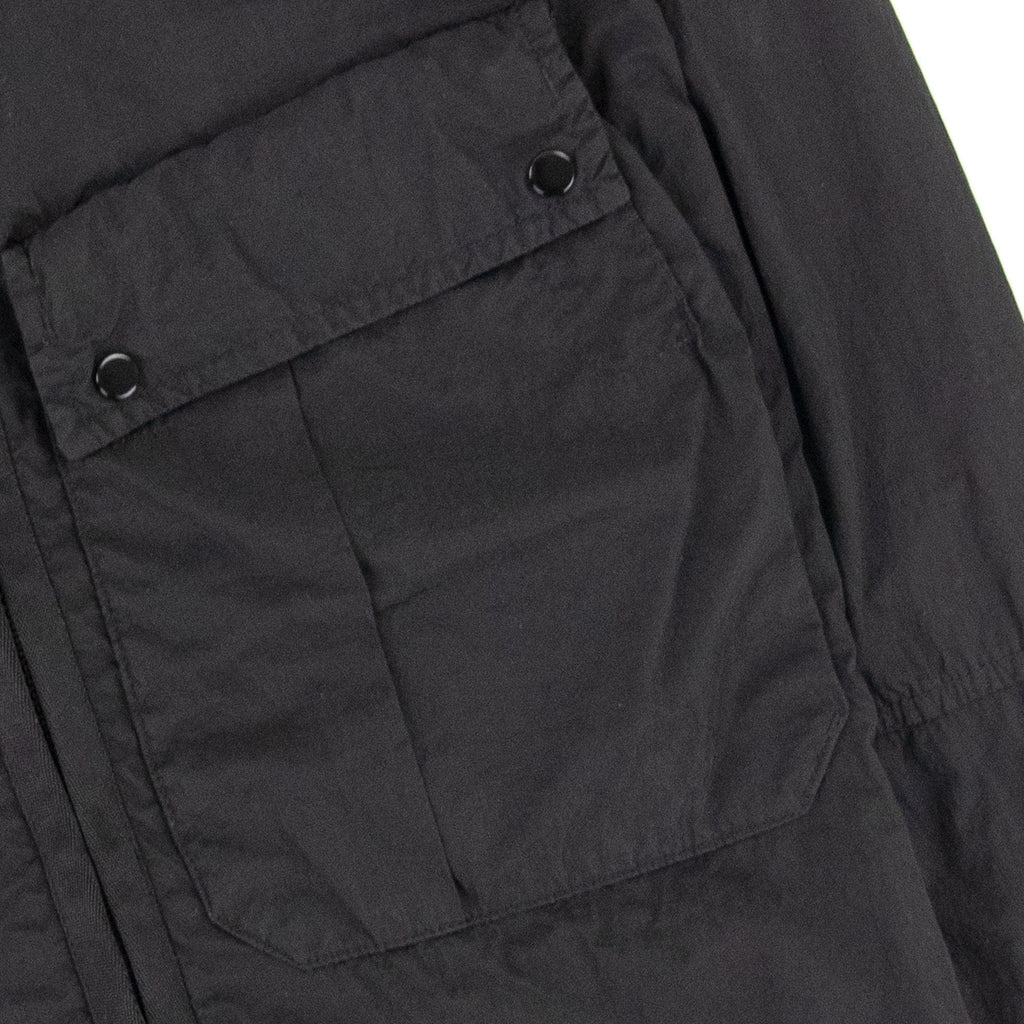 Cp Company Chrome-r Mixed Garment Dyed Goggle Overshirt Black 999