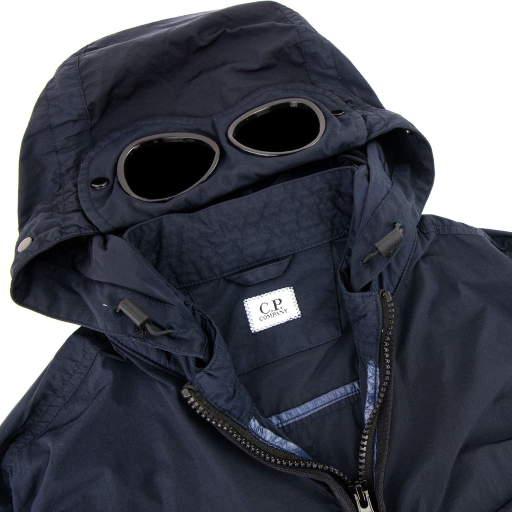Cp Company Chrome-r Mixed Garment Dyed Goggle Overshirt Navy 888