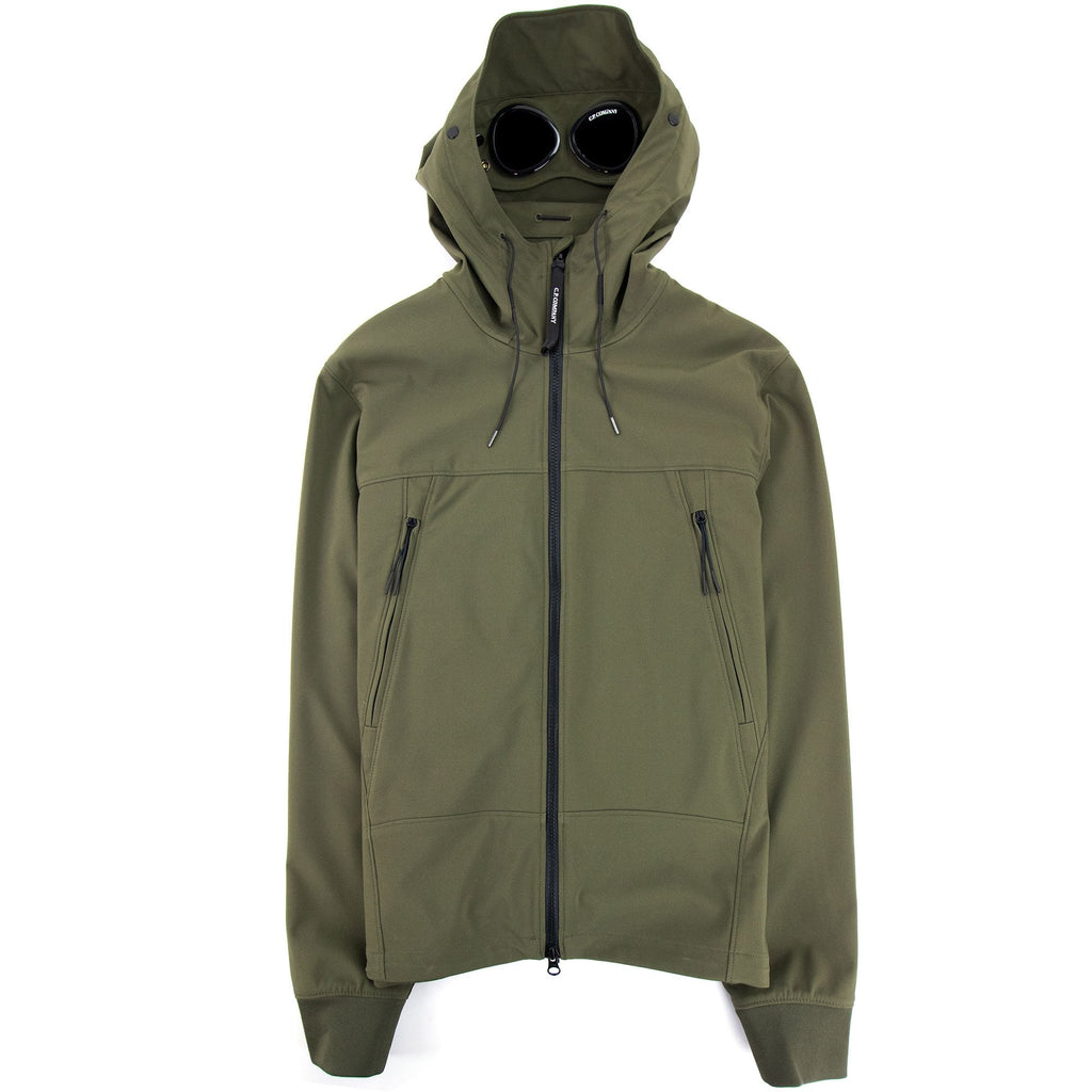 CP Company Soft Shell-r Medium Goggle Jacket Olive Green 683
