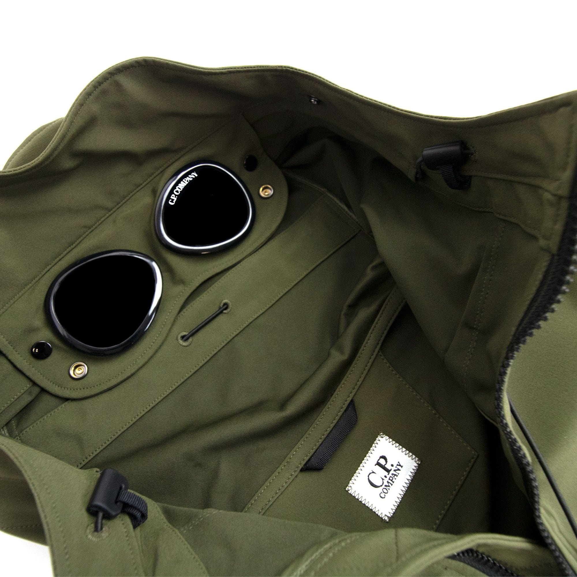CP Company Soft Shell-r Medium Goggle Jacket Olive Green 683