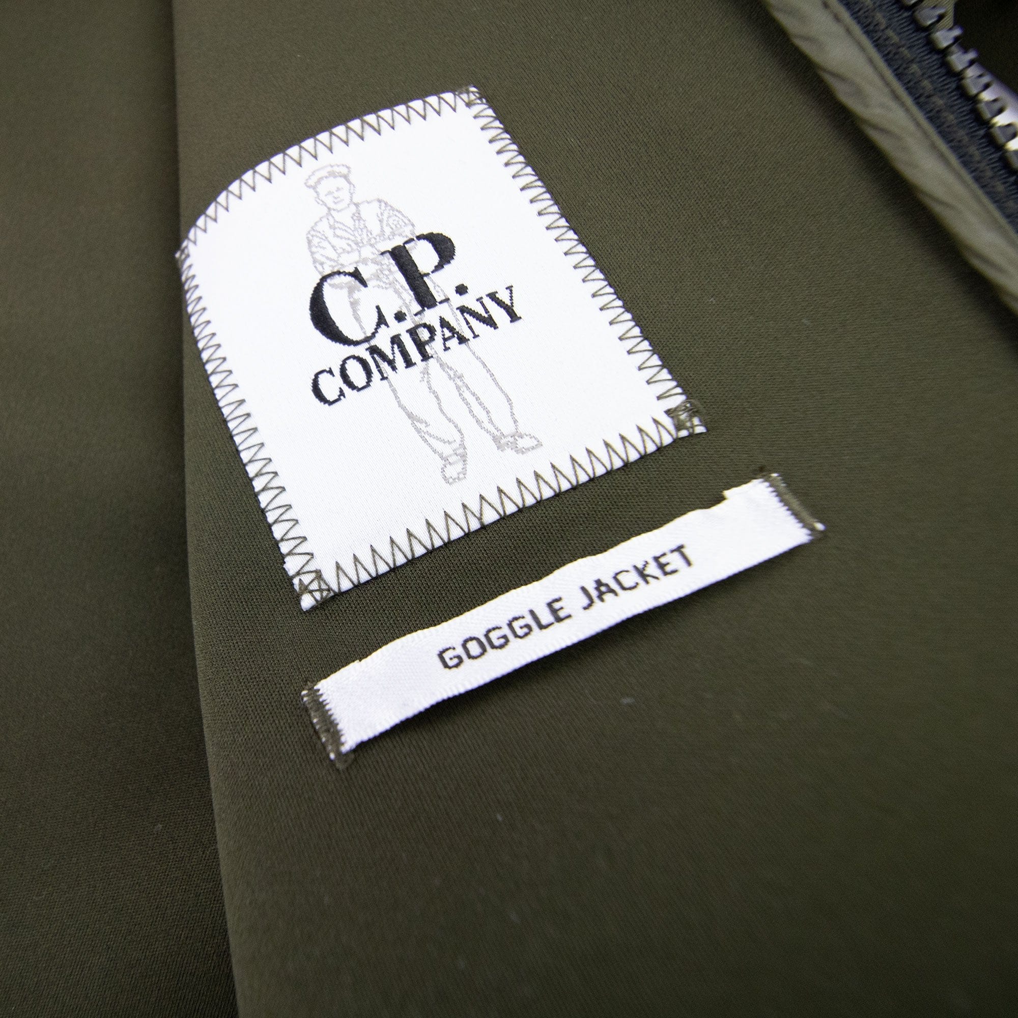 CP Company Soft Shell-r Medium Goggle Jacket Olive Green 683