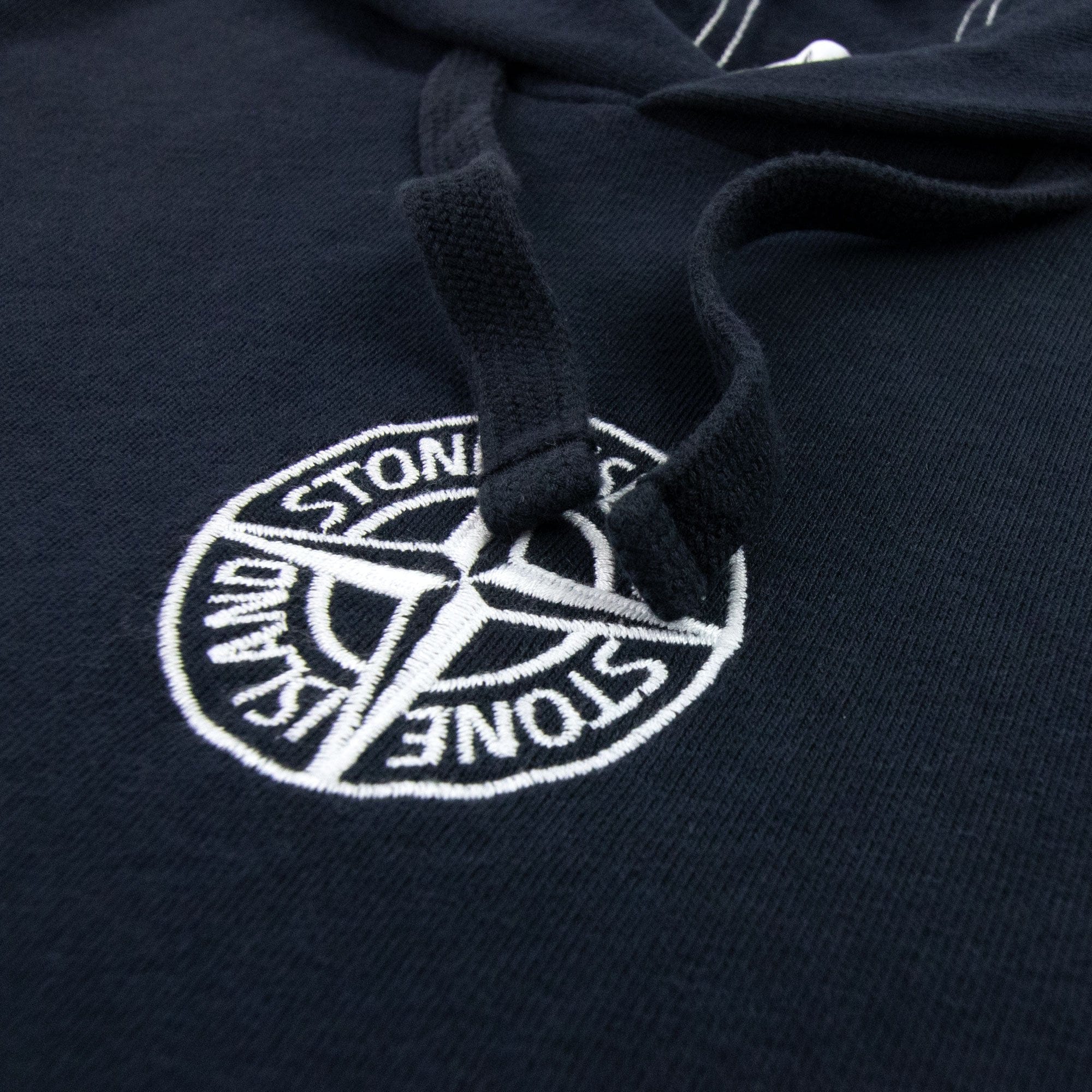 Stone Island Logo Hooded Sweatshirt Navy V0020