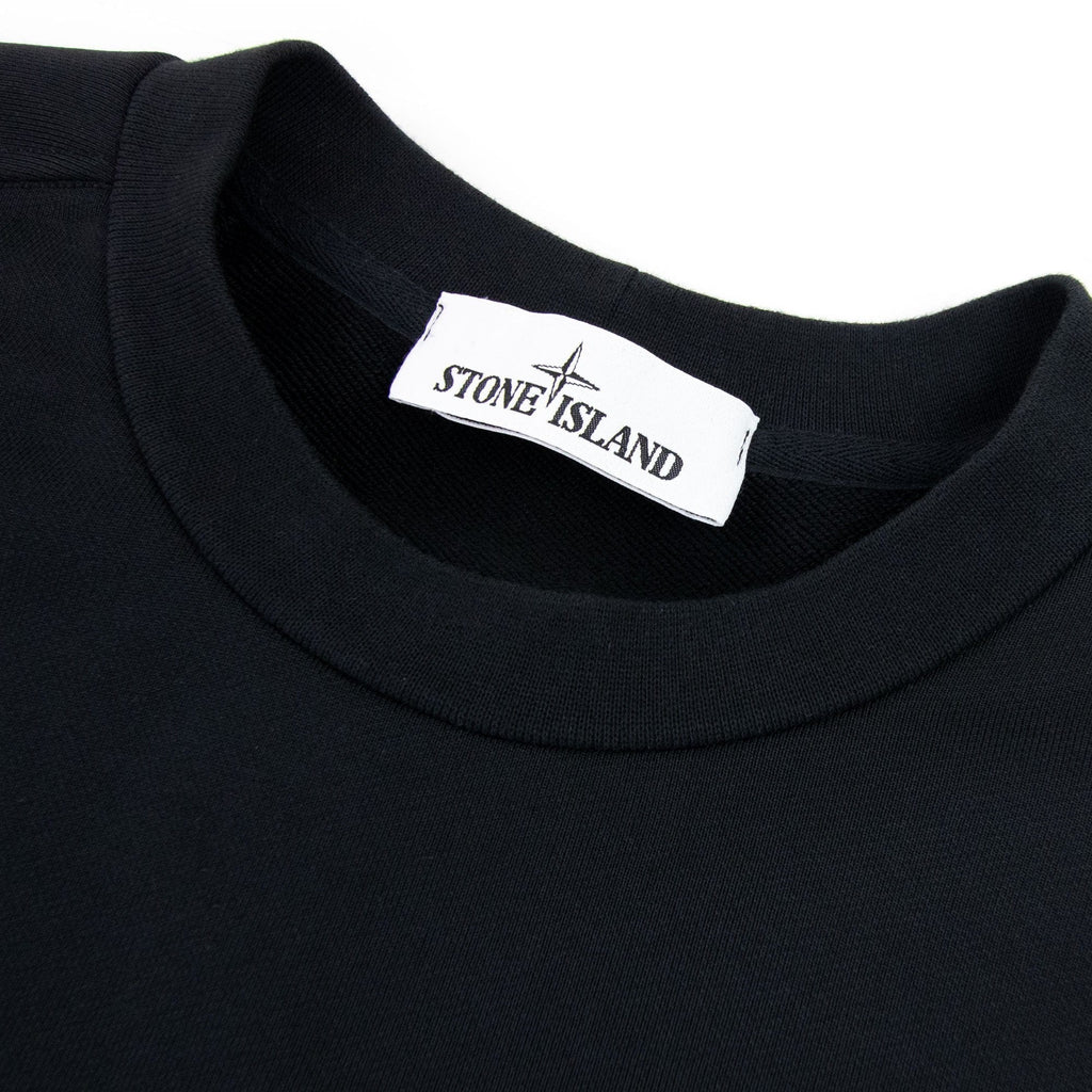 Stone Island Marina Yarn Fleece Crewneck Sweatshirt Black V0029